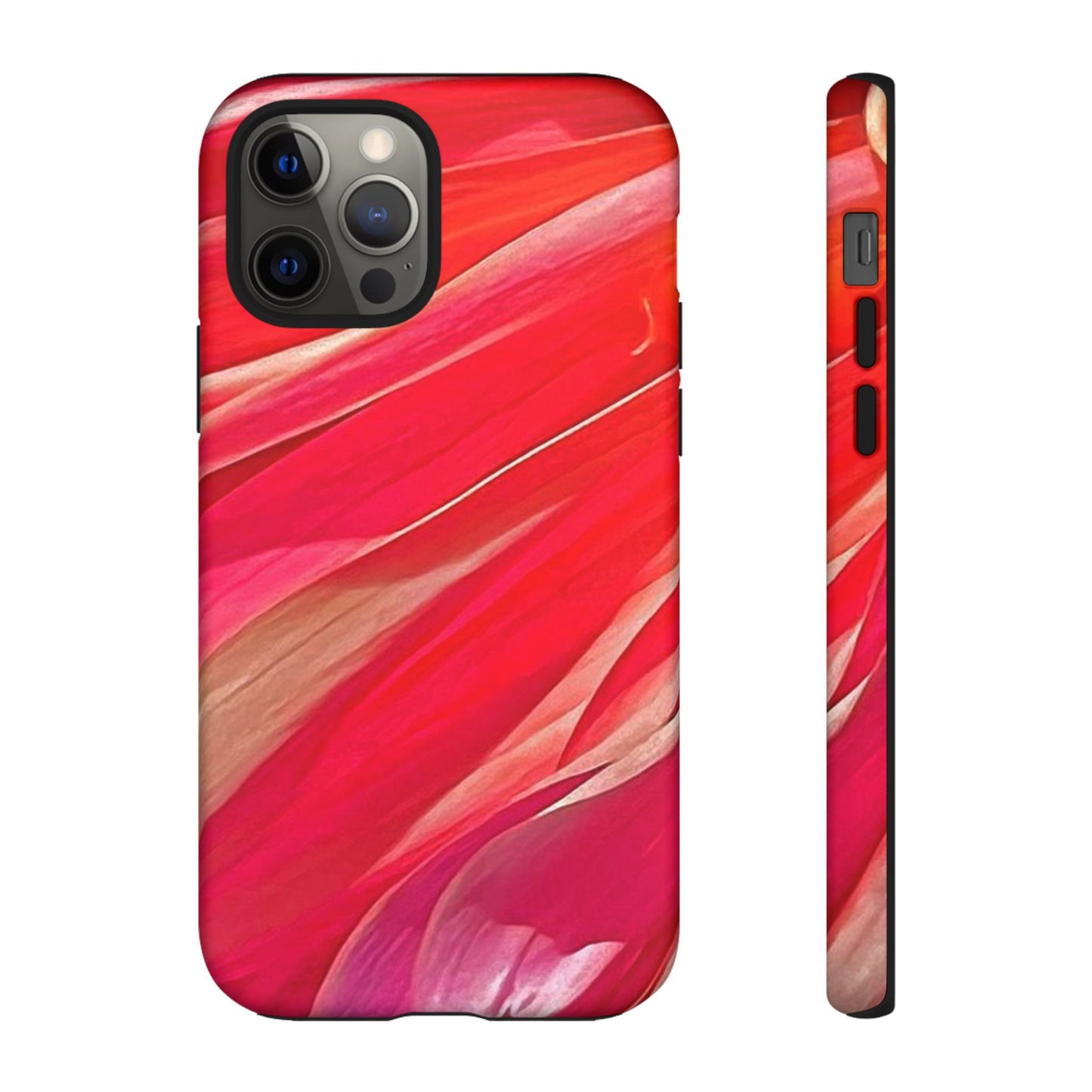 Ribbons of Color Floral Red Abstract Art Tough Phone Case for Apple iPhone, Samsung Galaxy, Google Pixel|Electronic Accessories|Great For Fall|Gifts|Nantucket