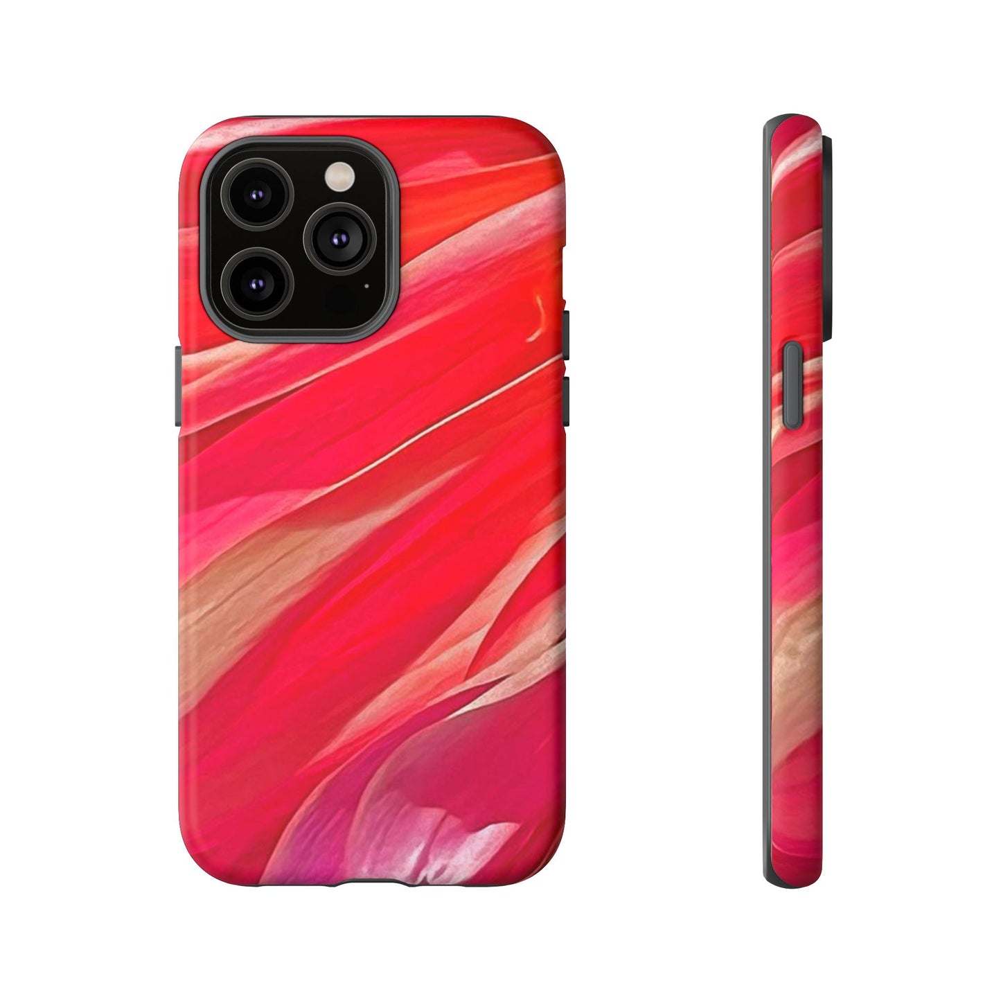 Ribbons of Color Floral Red Abstract Art Tough Phone Case for Apple iPhone, Samsung Galaxy, Google Pixel|Electronic Accessories|Great For Fall|Gifts|Nantucket