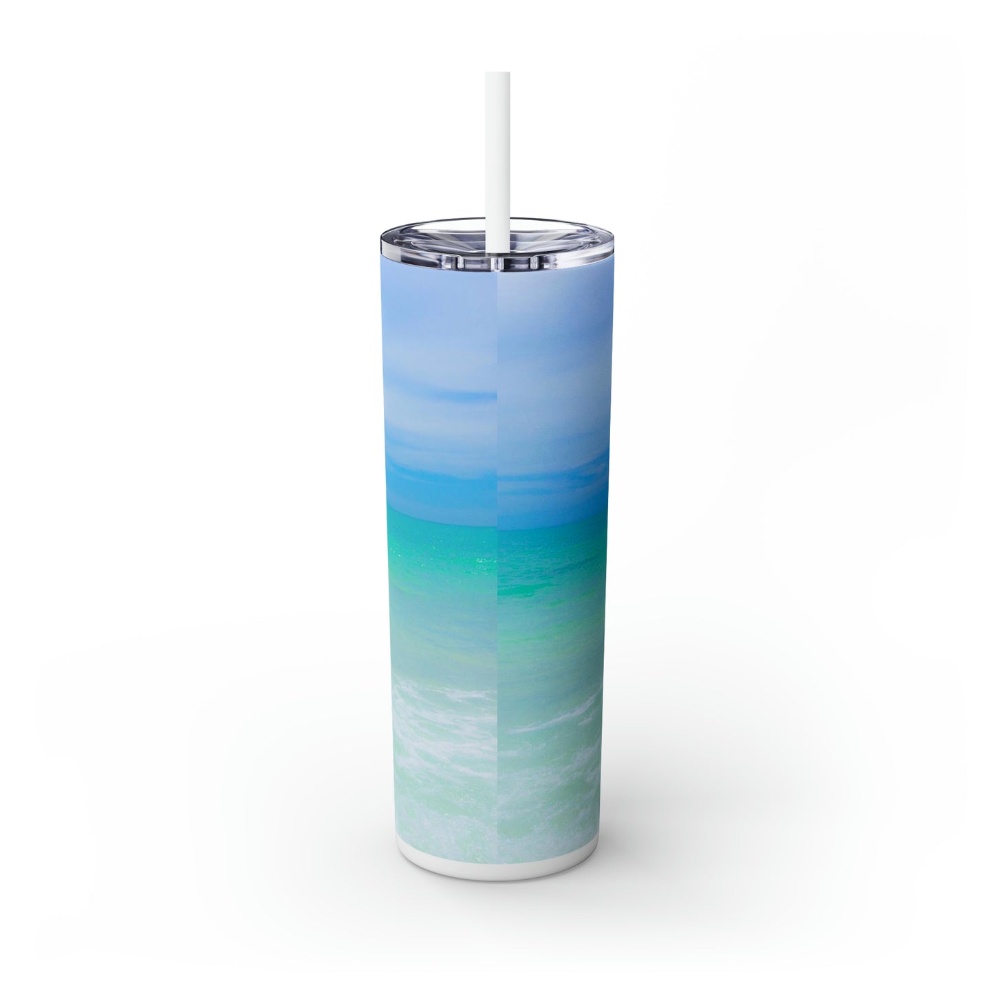 Cotten Candy Sky Skinny Tumbler with Straw, 20oz Hot and Cold Beverage Companion Drinkware Non-toxic Tumbler