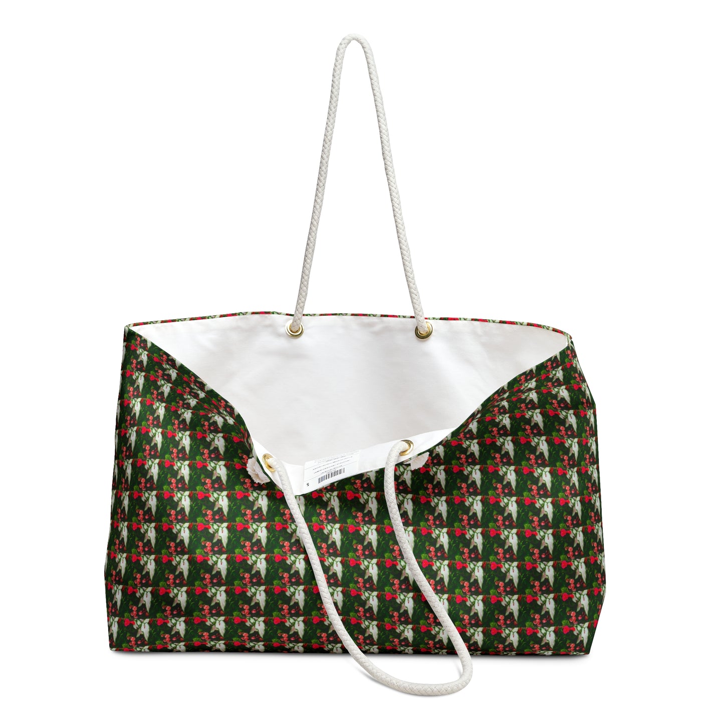 Floral Weekender Bag Oversized Wide-mouthed Beach Tote Bag with Rope Handles