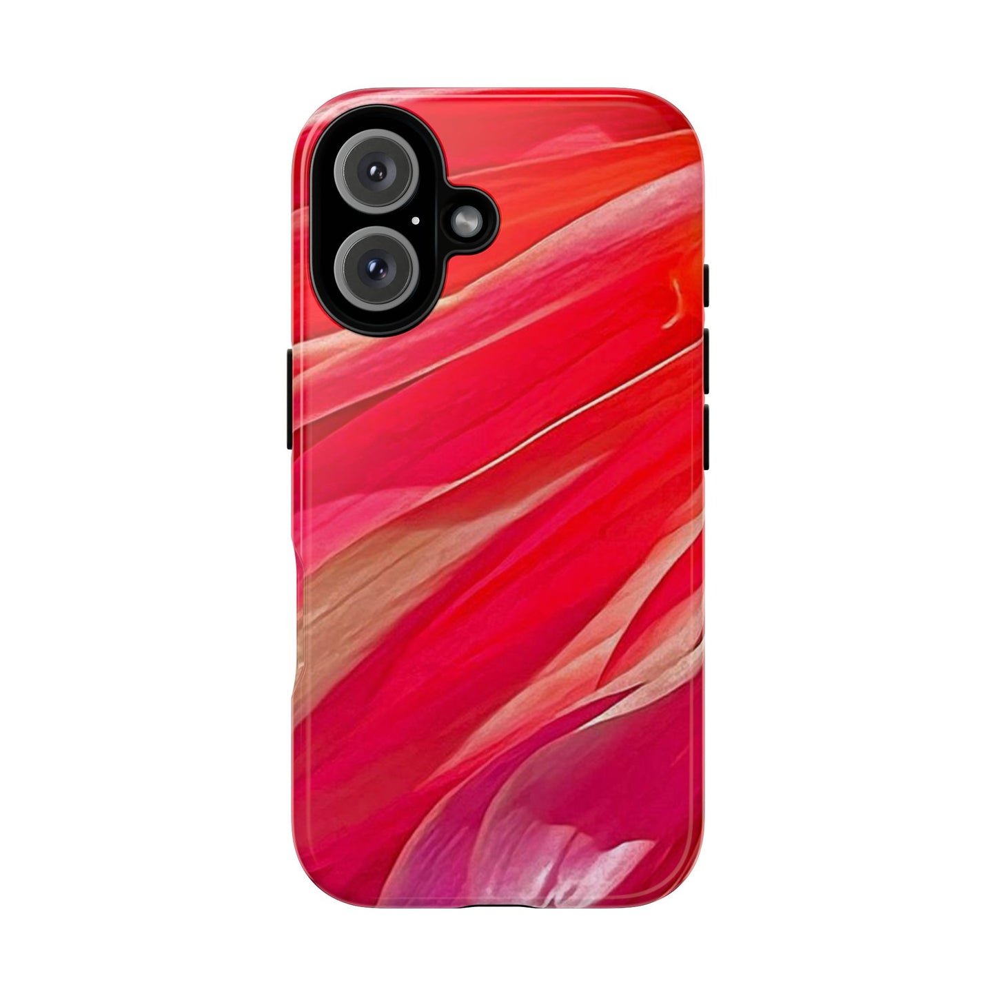 Ribbons of Color Floral Red Abstract Art Tough Phone Case for Apple iPhone, Samsung Galaxy, Google Pixel|Electronic Accessories|Great For Fall|Gifts|Nantucket