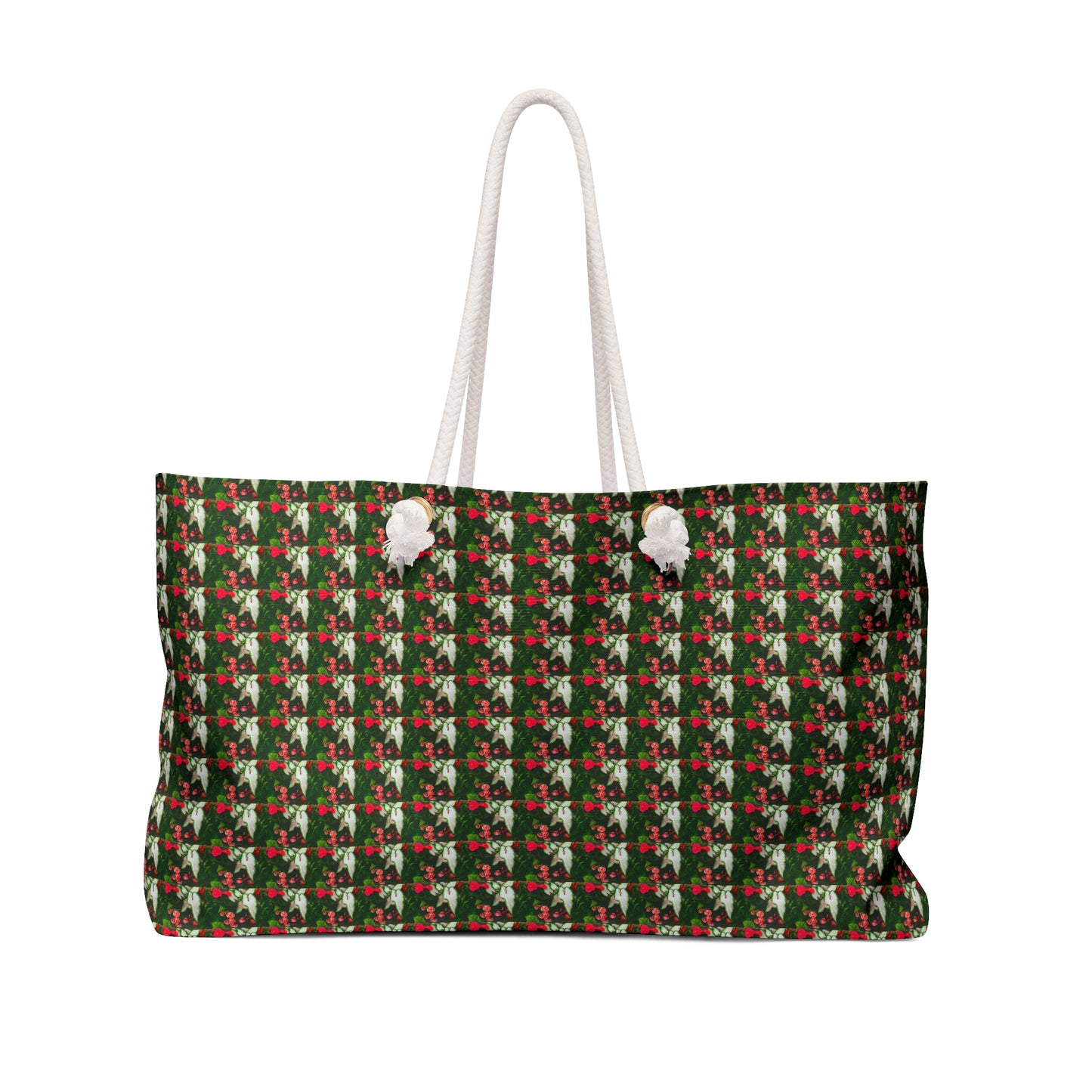 Floral Weekender Bag Oversized Wide-mouthed Beach Tote Bag with Rope Handles