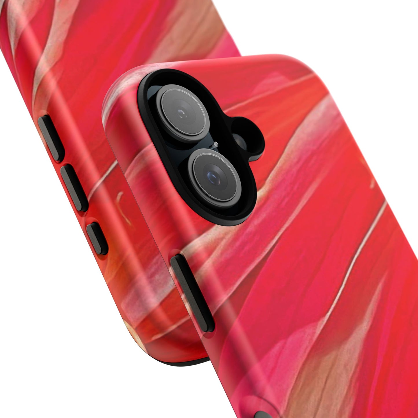 Ribbons of Color Floral Red Abstract Art Tough Phone Case for Apple iPhone, Samsung Galaxy, Google Pixel|Electronic Accessories|Great For Fall|Gifts|Nantucket