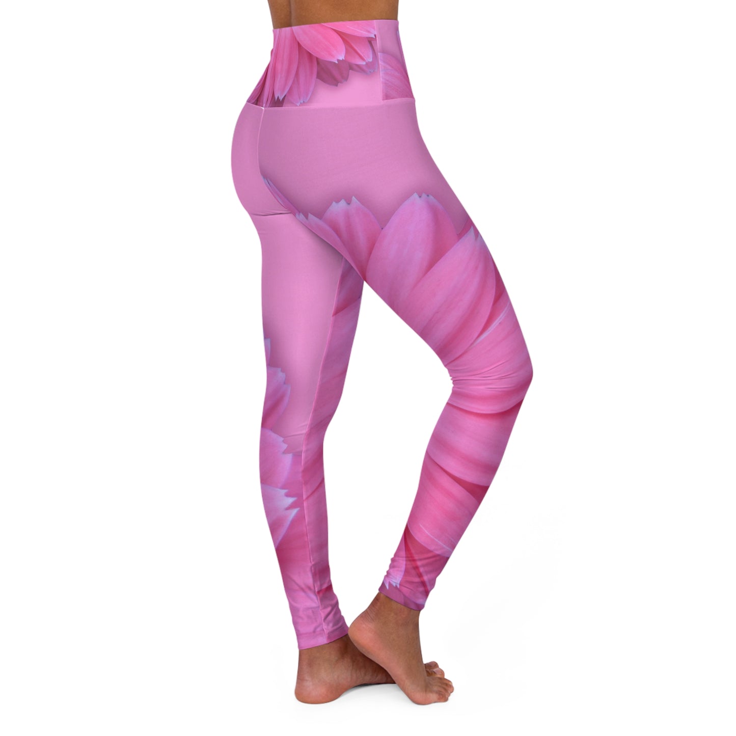 Pink Gerber Daisy Yoga Leggings