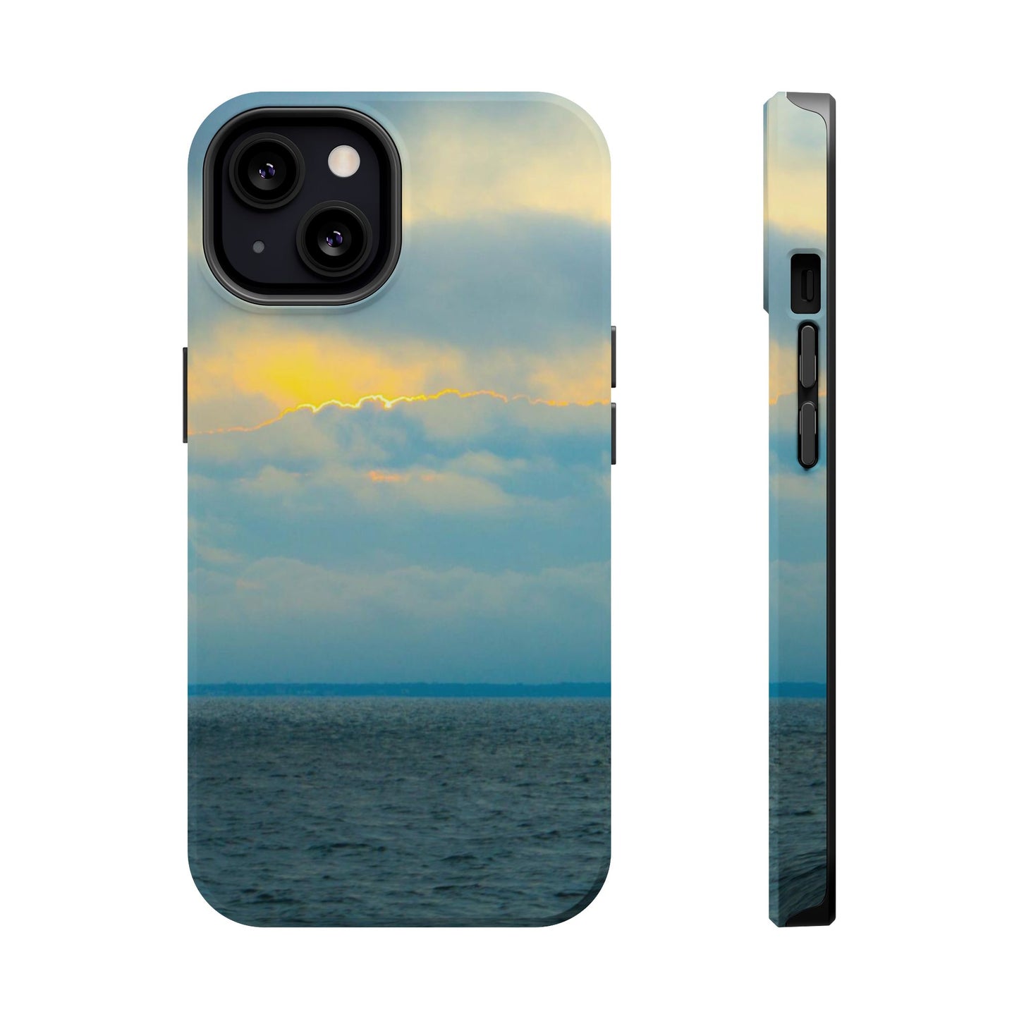 Baby Blues of Nantucket Sea Inspired MagSafe Tough Cases MagSafe Tough iPhone Cases|Durable and Flexible| Impact-resistant MagSafe|Electronic Accessories| Nantucket|Sunset