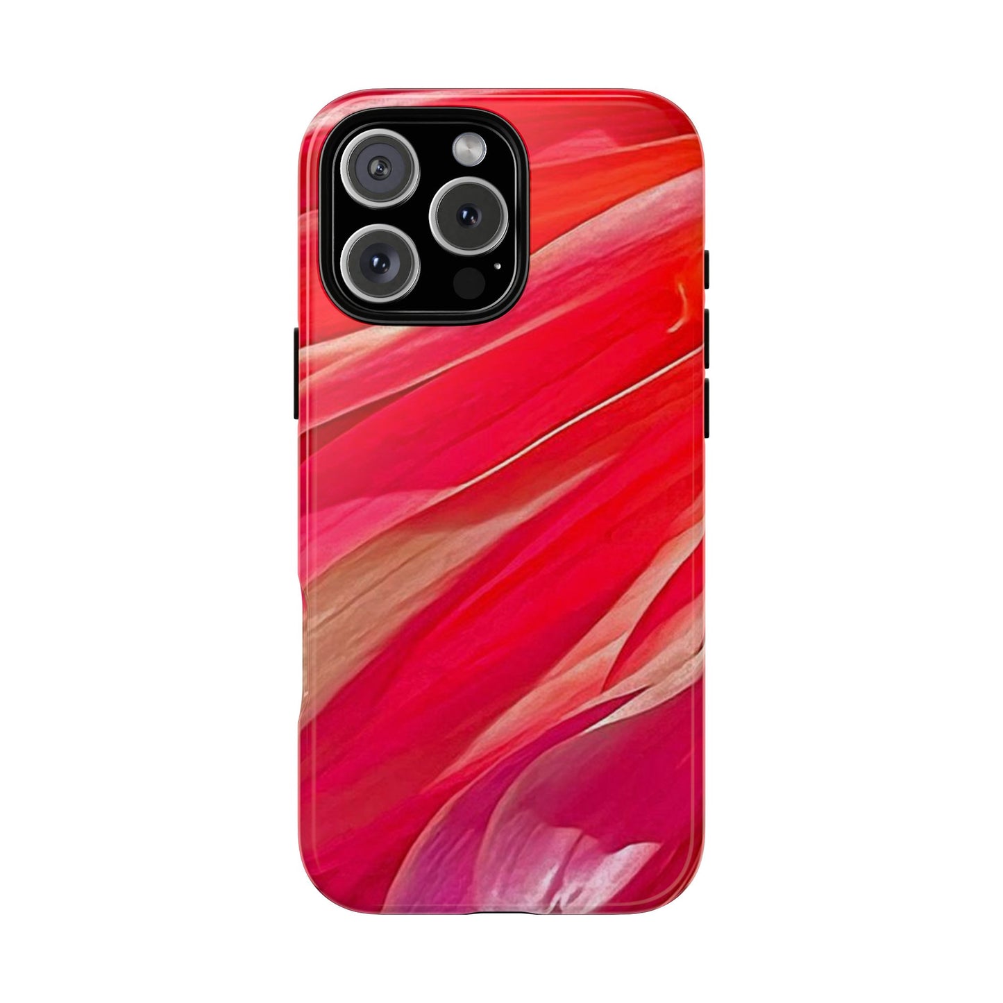 Ribbons of Color Floral Red Abstract Art Tough Phone Case for Apple iPhone, Samsung Galaxy, Google Pixel|Electronic Accessories|Great For Fall|Gifts|Nantucket