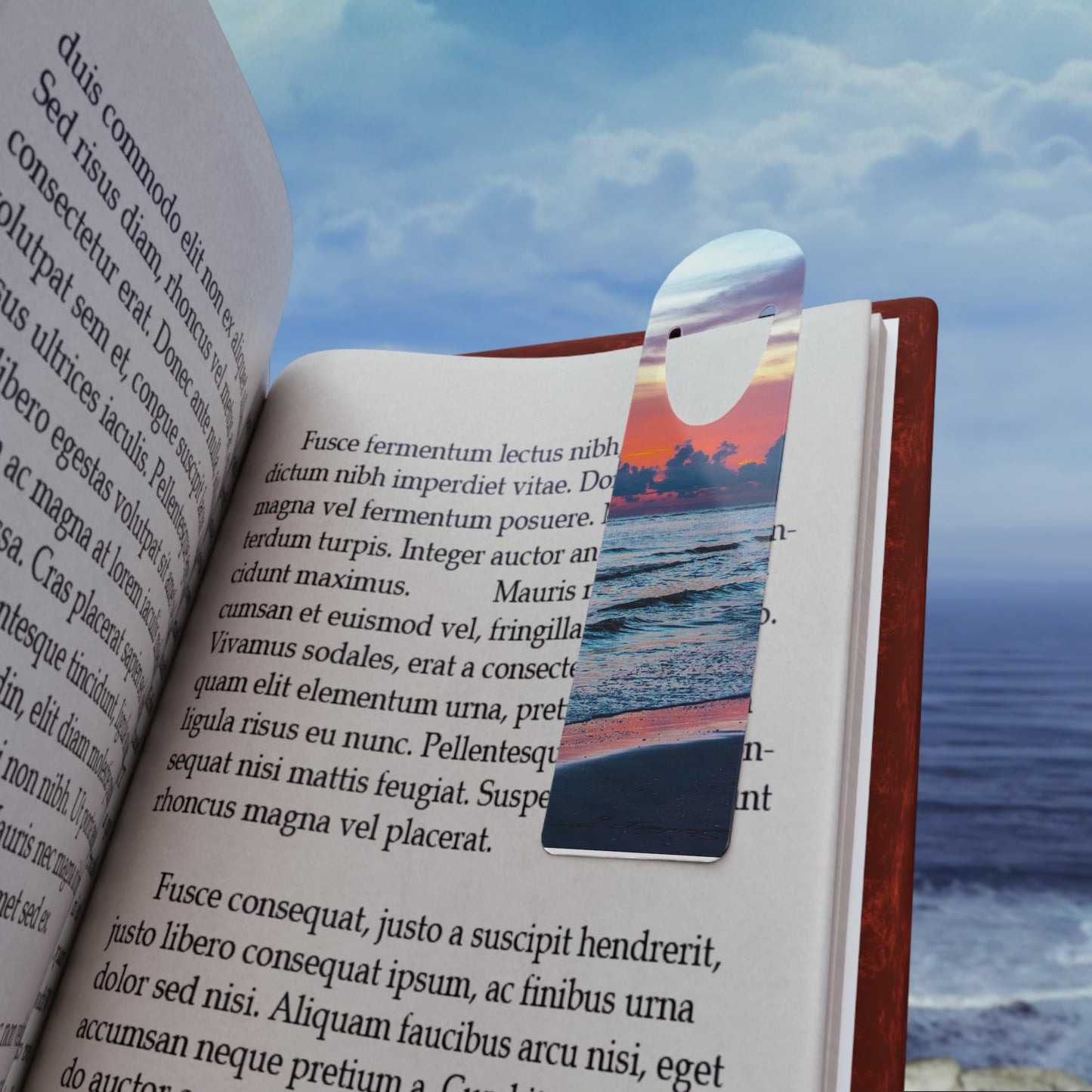 Amber Glow of Siesta Key, Bookmark Ideal Gift for Book Lovers Bookmark with Slot to Hold Pages in Place