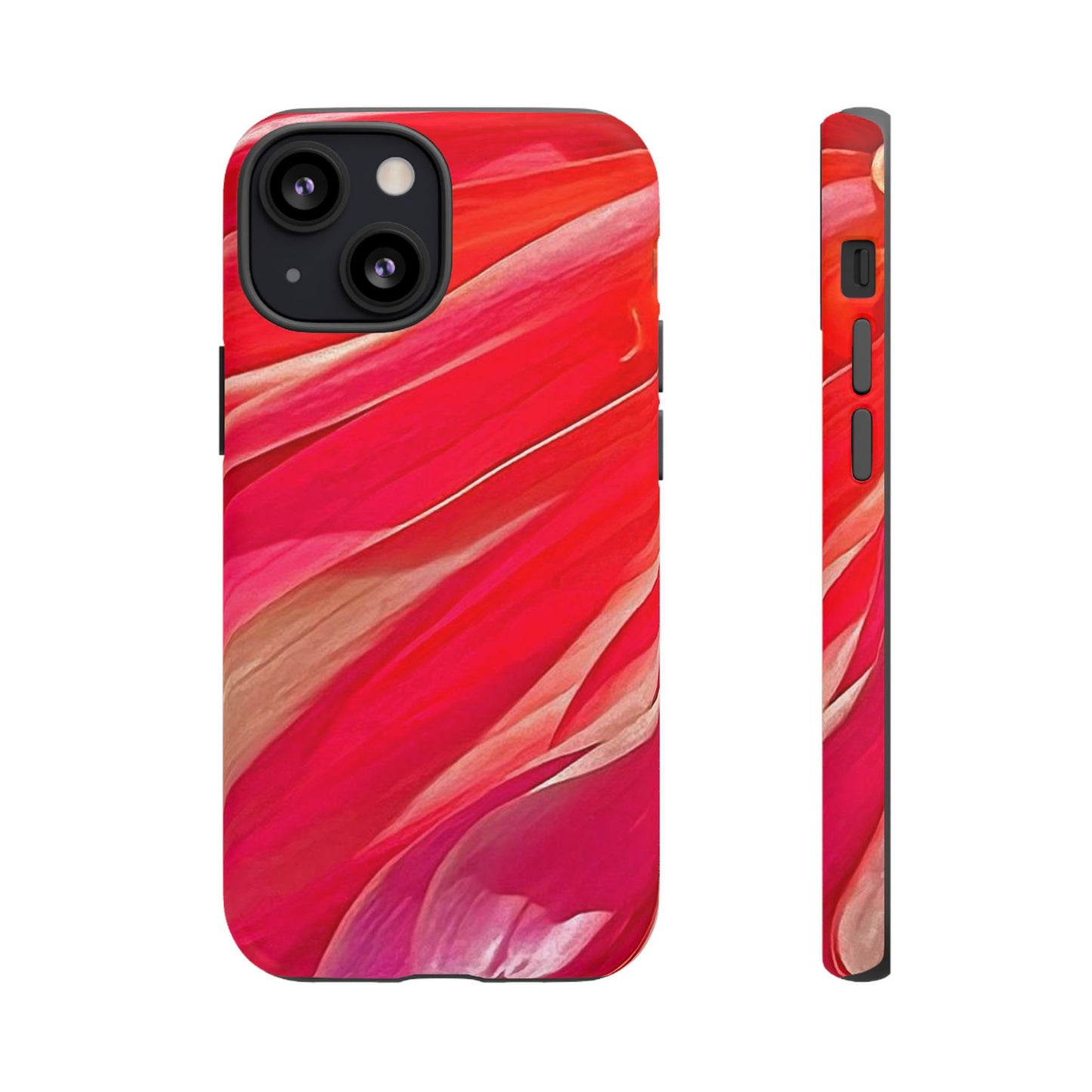 Ribbons of Color Floral Red Abstract Art Tough Phone Case for Apple iPhone, Samsung Galaxy, Google Pixel|Electronic Accessories|Great For Fall|Gifts|Nantucket
