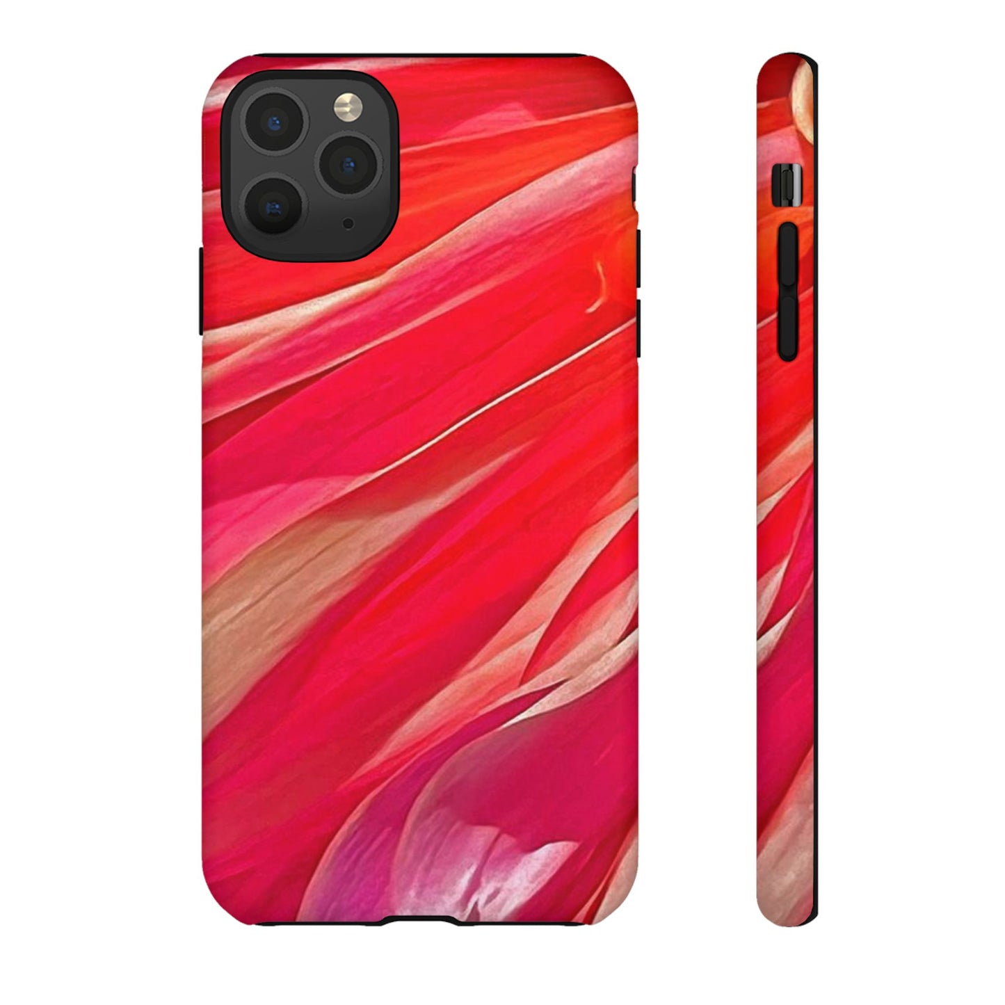 Ribbons of Color Floral Red Abstract Art Tough Phone Case for Apple iPhone, Samsung Galaxy, Google Pixel|Electronic Accessories|Great For Fall|Gifts|Nantucket