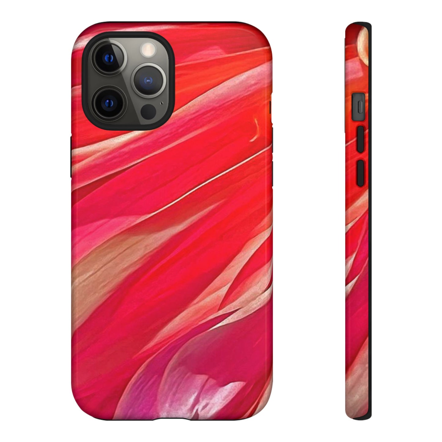 Ribbons of Color Floral Red Abstract Art Tough Phone Case for Apple iPhone, Samsung Galaxy, Google Pixel|Electronic Accessories|Great For Fall|Gifts|Nantucket