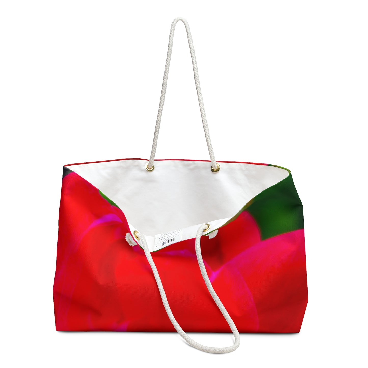 Red Rose Weekender Bag Large Oversized Weekender Beach Tote With Rope Handles