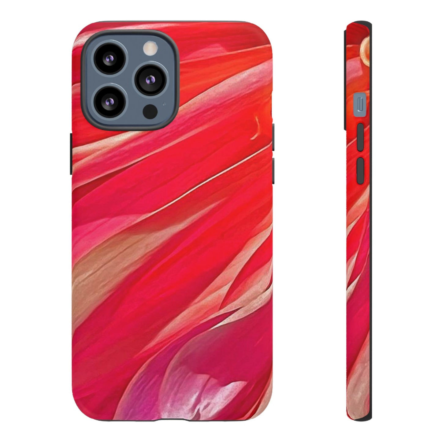 Ribbons of Color Floral Red Abstract Art Tough Phone Case for Apple iPhone, Samsung Galaxy, Google Pixel|Electronic Accessories|Great For Fall|Gifts|Nantucket