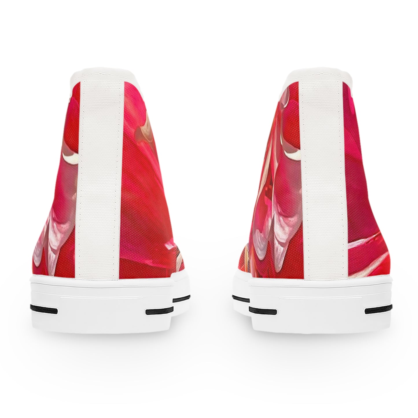 Red Abstract Floral Women's High Top Sneakers (AOP)