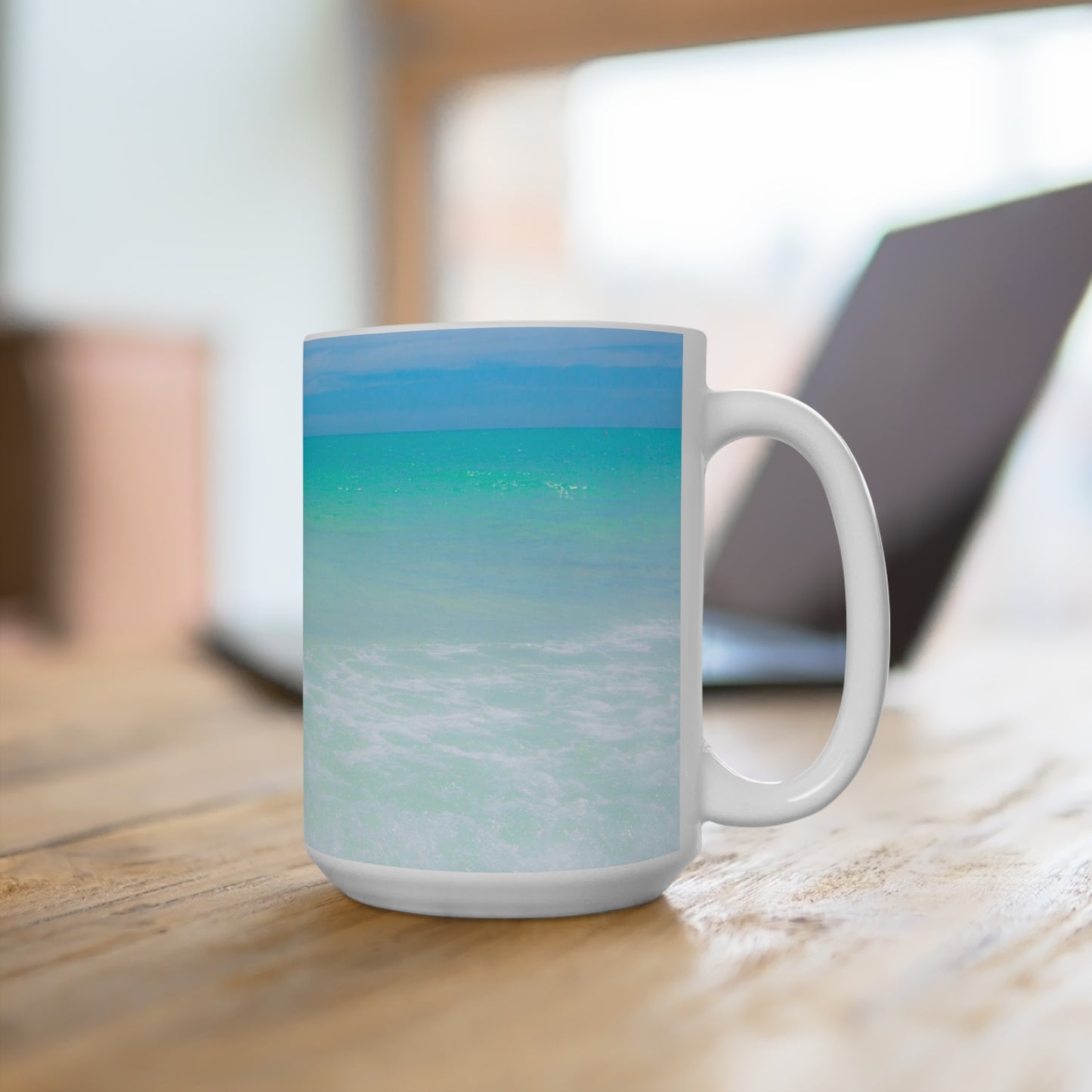 Cotton Candy Sky Mug 15oz Floral Mug 15oz Large White Ceramic Coffee Mug 15oz Tea Lover's Cup Oversized Coffee Mug