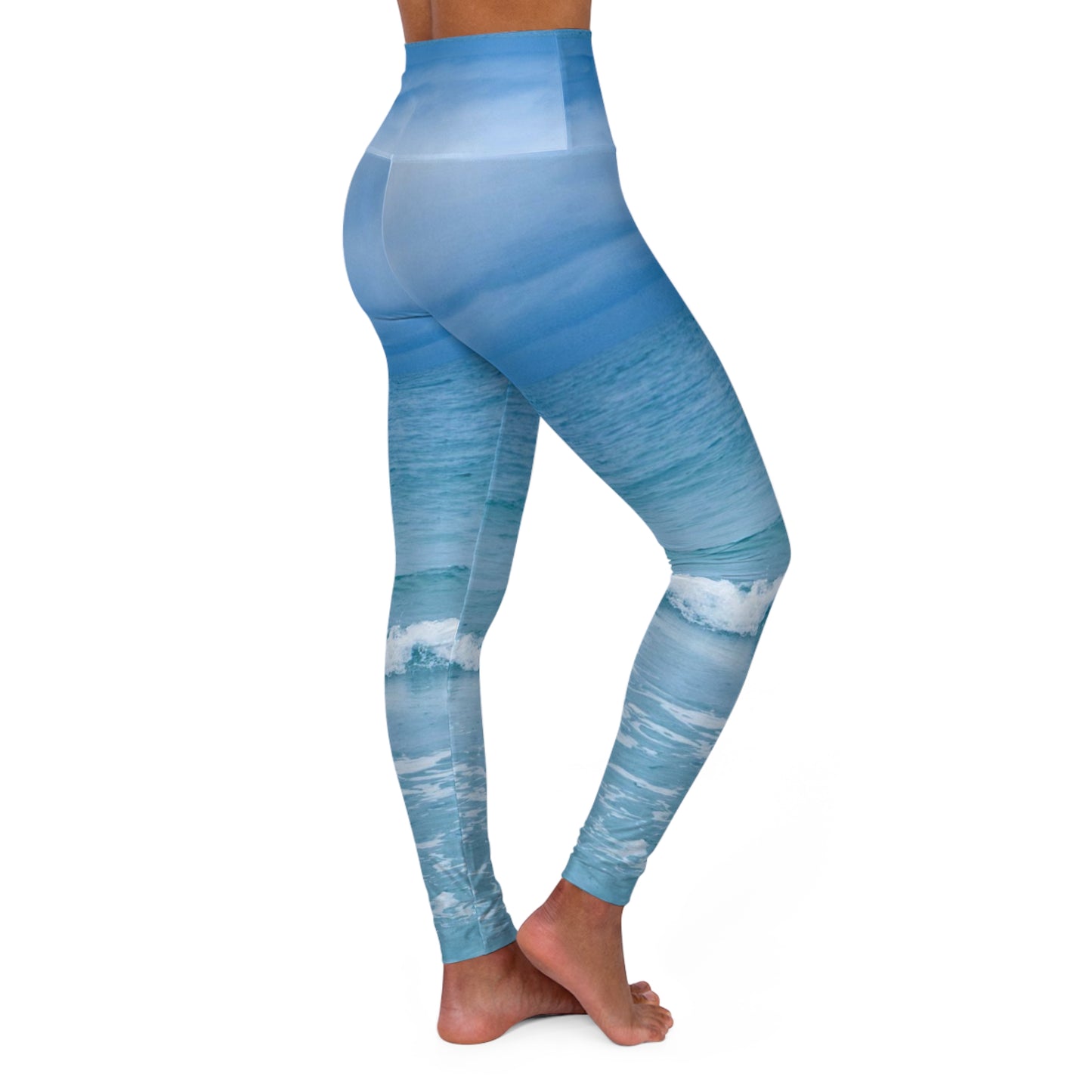 Paradise Blue Garden - High Waisted Yoga Pants Skinny Fit Yoga Leggings Athleisure Wardrobe Leggings Yoga Leggings All-over Print Leggings
