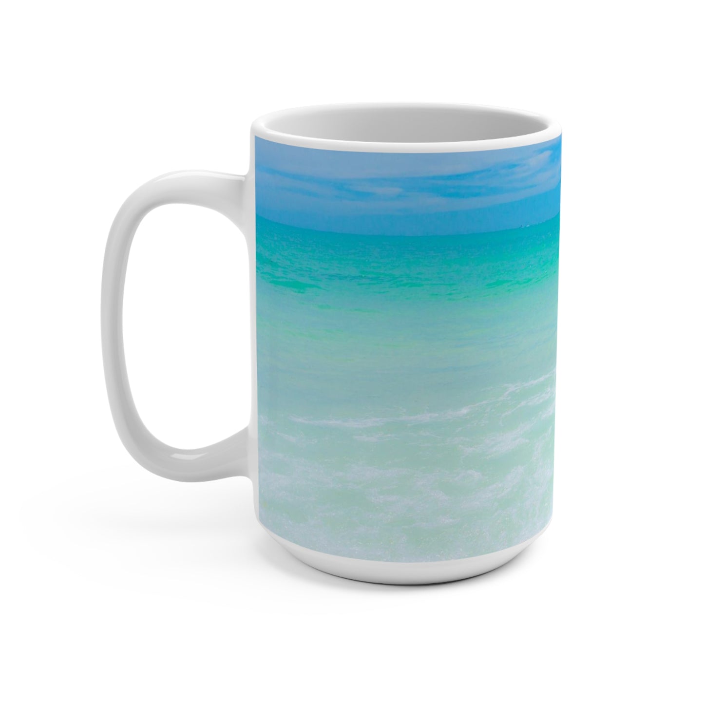 Cotton Candy Sky Mug 15oz Floral Mug 15oz Large White Ceramic Coffee Mug 15oz Tea Lover's Cup Oversized Coffee Mug