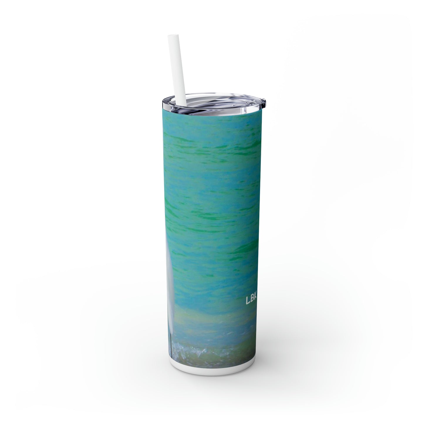 Snow Bird Crane of LBK Skinny Tumbler 20 oz. with Straw Companion Tumbler Stainless Steel Tumbler