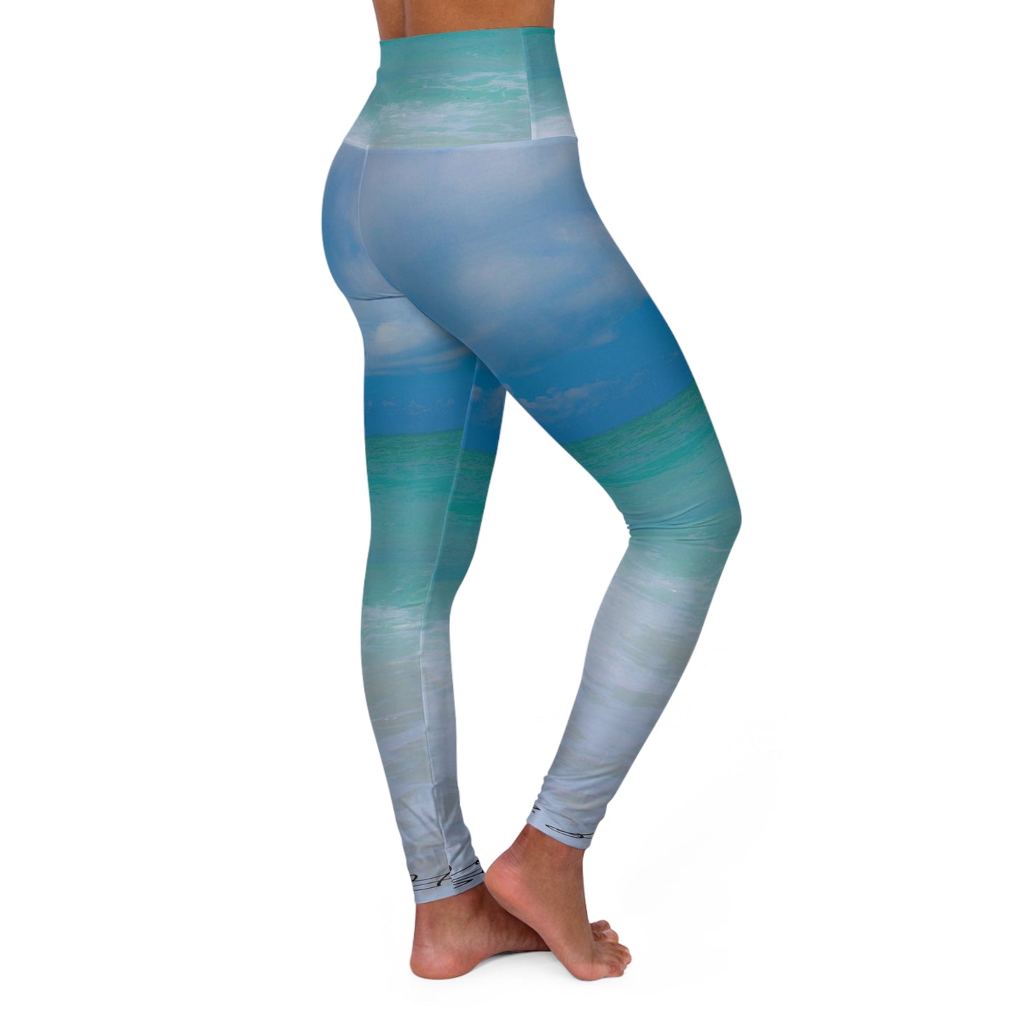 High Waisted Skinny Fit Yoga Leggings| Ocean Inspired Design | AOP