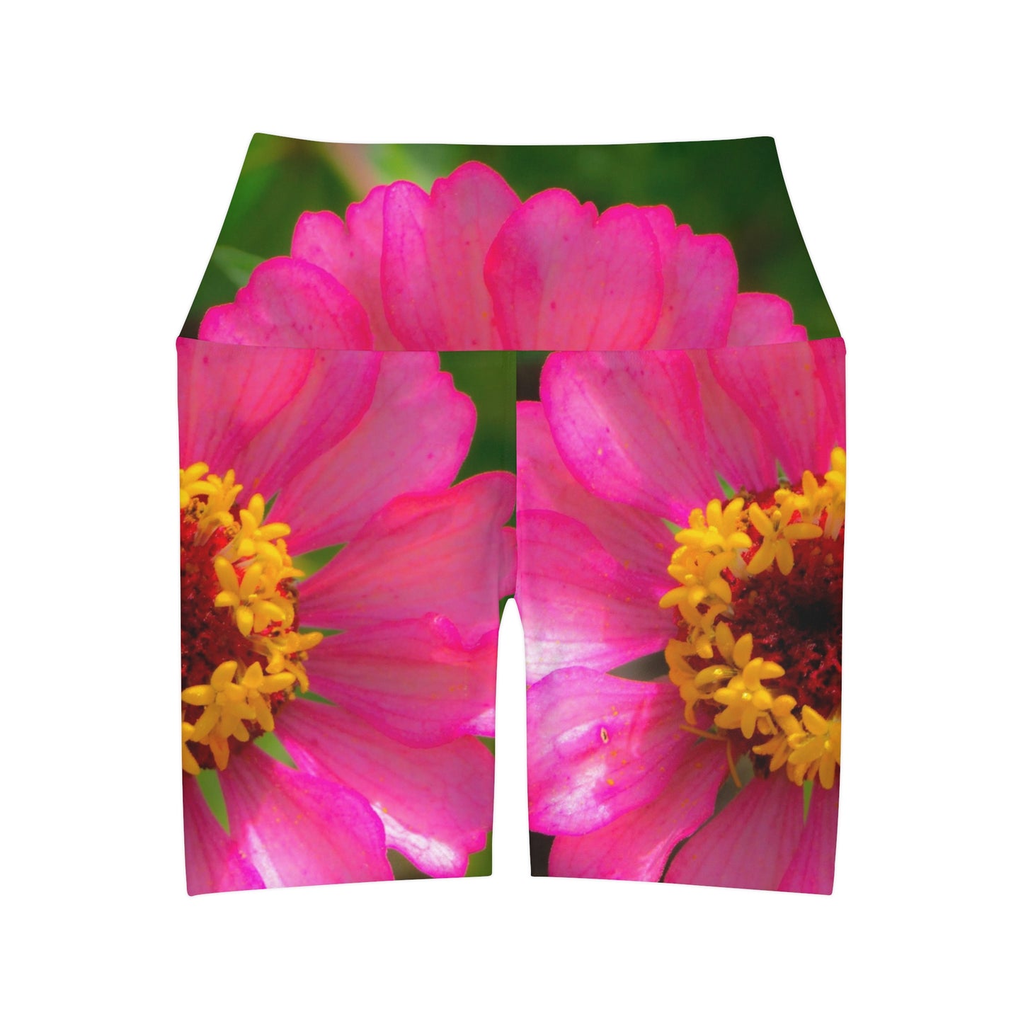 High Waisted Yoga Shorts| Floral Pink Yoga Shorts