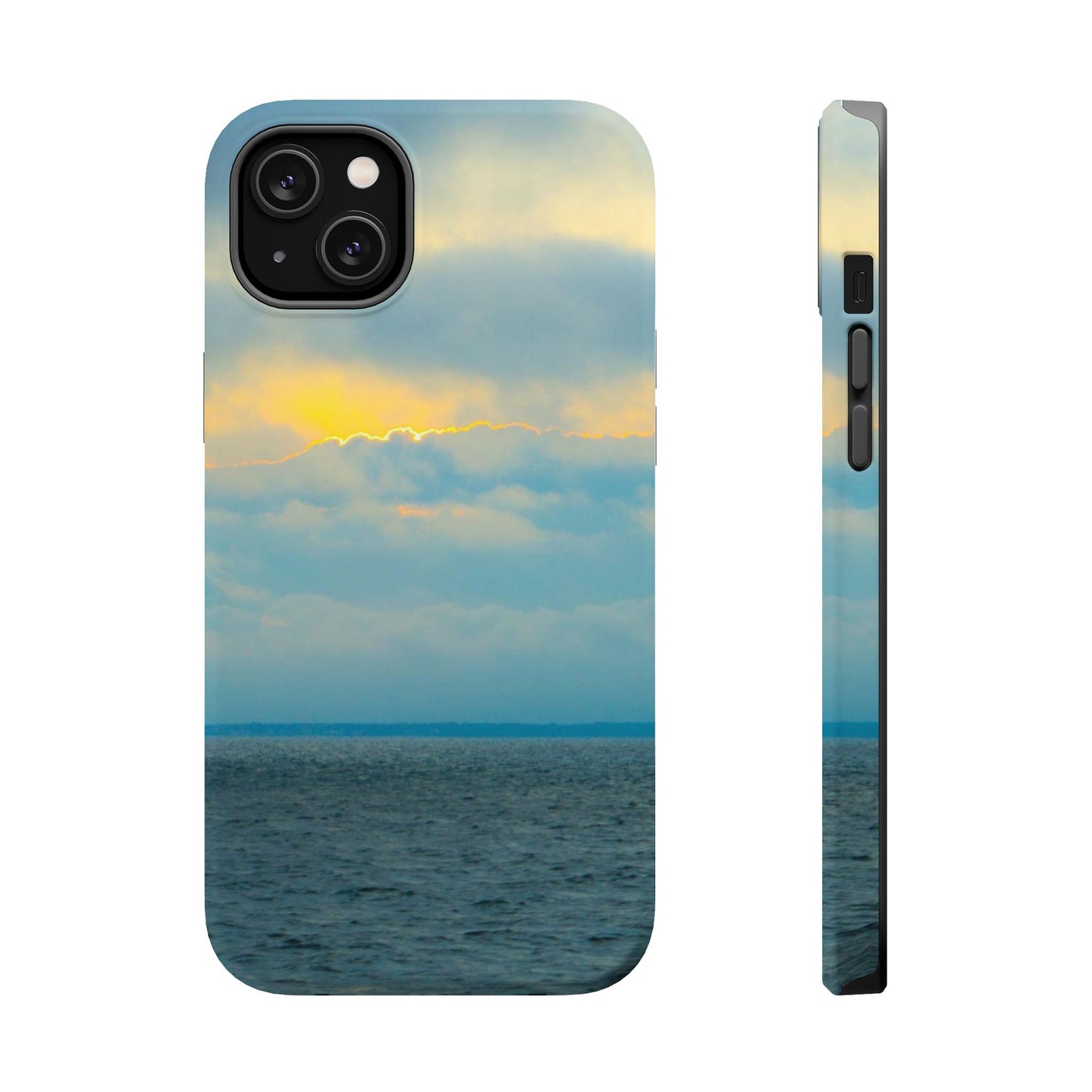 Baby Blues of Nantucket Sea Inspired MagSafe Tough Cases MagSafe Tough iPhone Cases|Durable and Flexible| Impact-resistant MagSafe|Electronic Accessories| Nantucket|Sunset