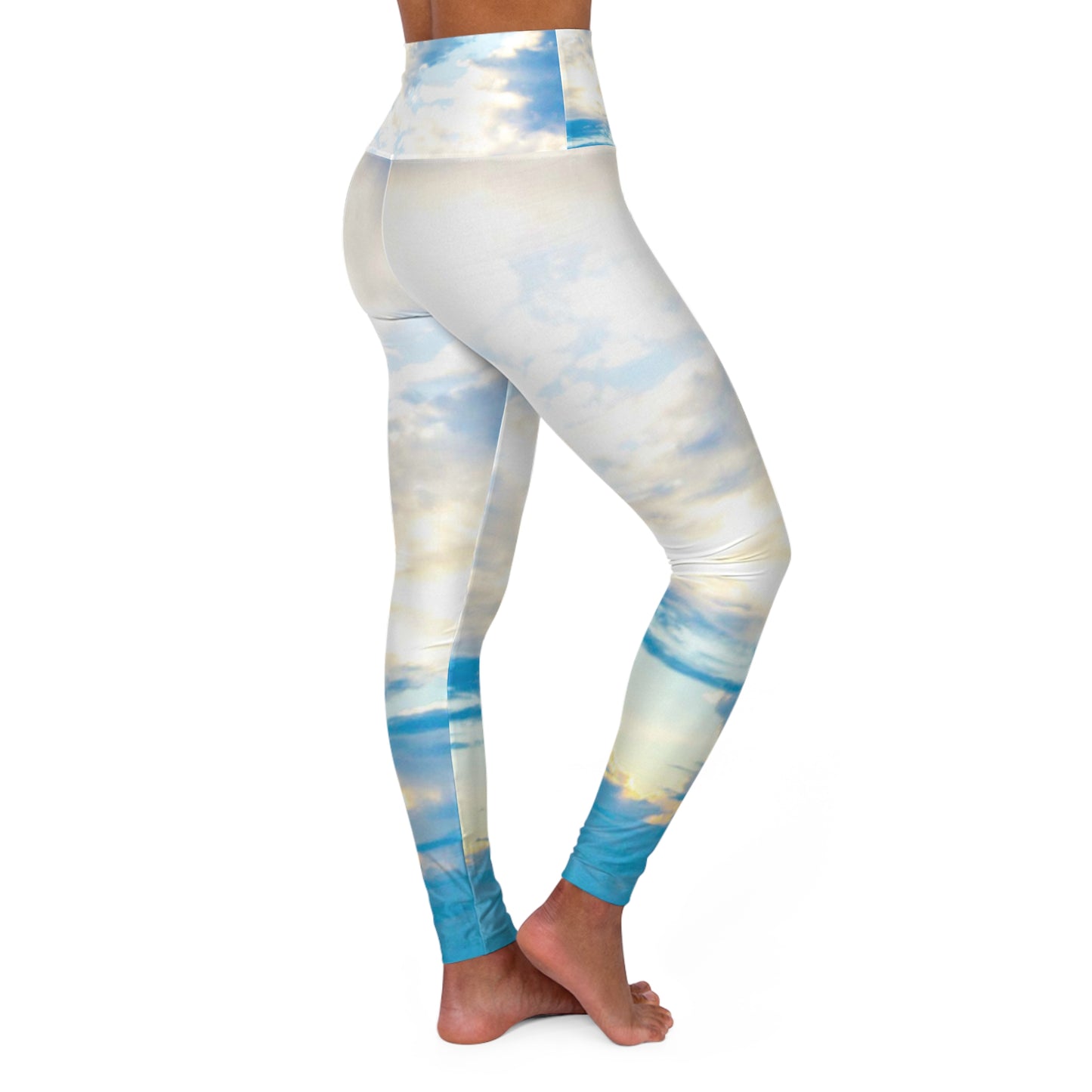 Blue Ice Ocean Inspired High Waisted Yoga Leggings
