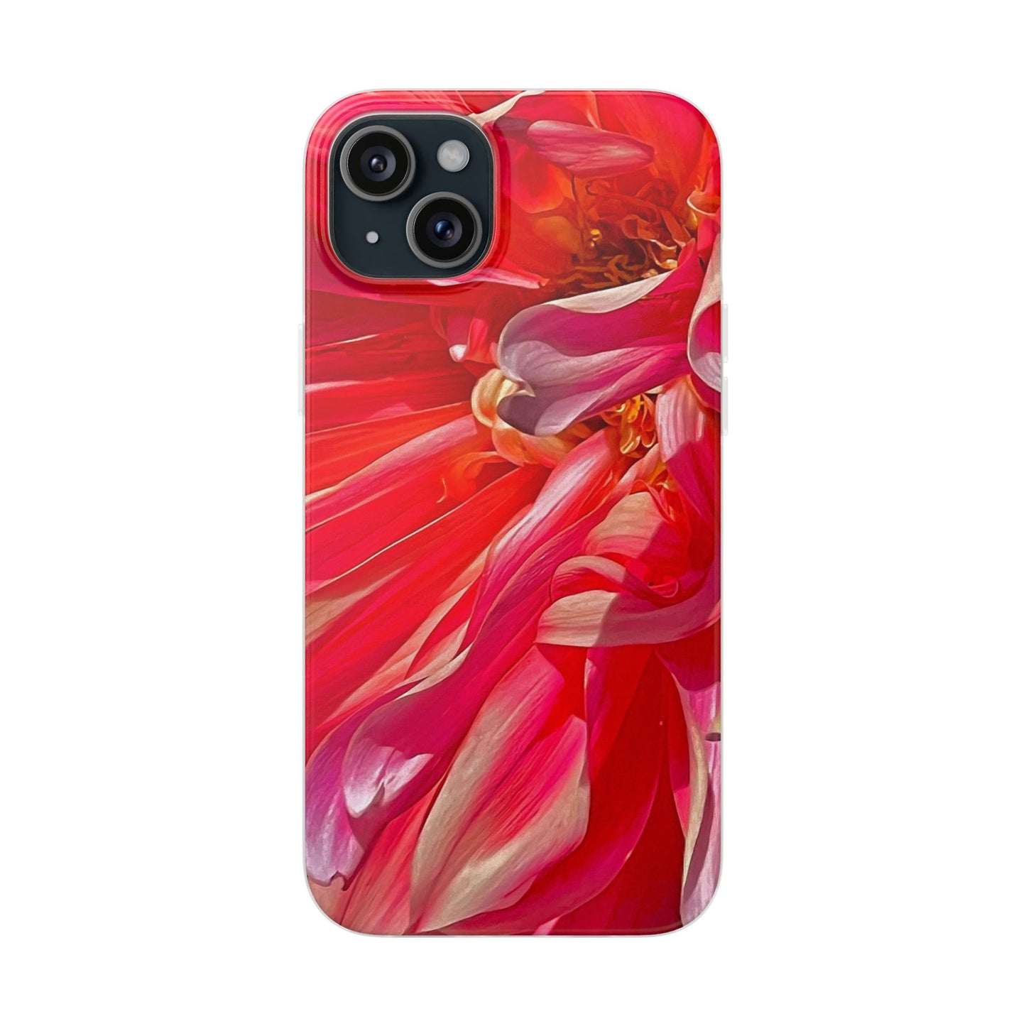Ribbons of Color Flexi Floral iPhone Phone Case | Electronic Accessories| Orange-Red| Slim Fitting Case| Martha's Vineyard| Trendy