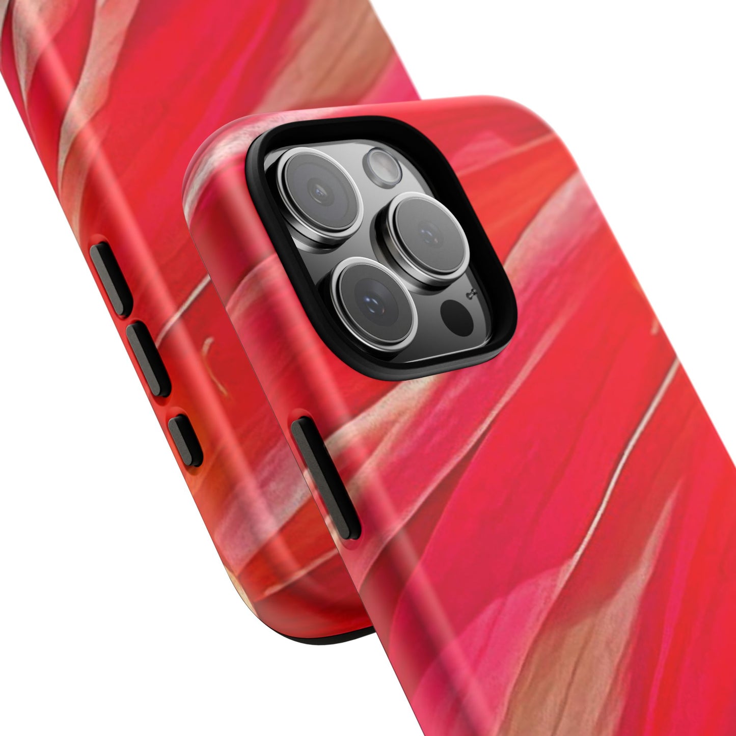 Ribbons of Color Floral Red Abstract Art Tough Phone Case for Apple iPhone, Samsung Galaxy, Google Pixel|Electronic Accessories|Great For Fall|Gifts|Nantucket