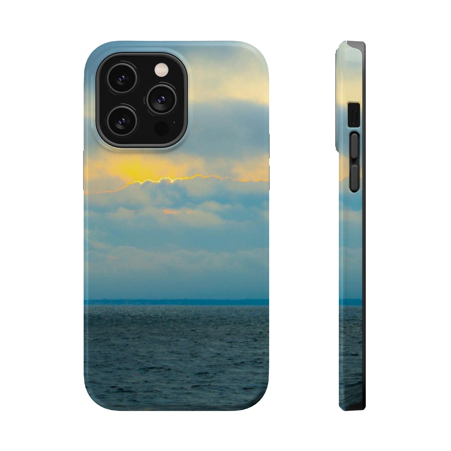 Baby Blues of Nantucket Sea Inspired MagSafe Tough Cases MagSafe Tough iPhone Cases|Durable and Flexible| Impact-resistant MagSafe|Electronic Accessories| Nantucket|Sunset