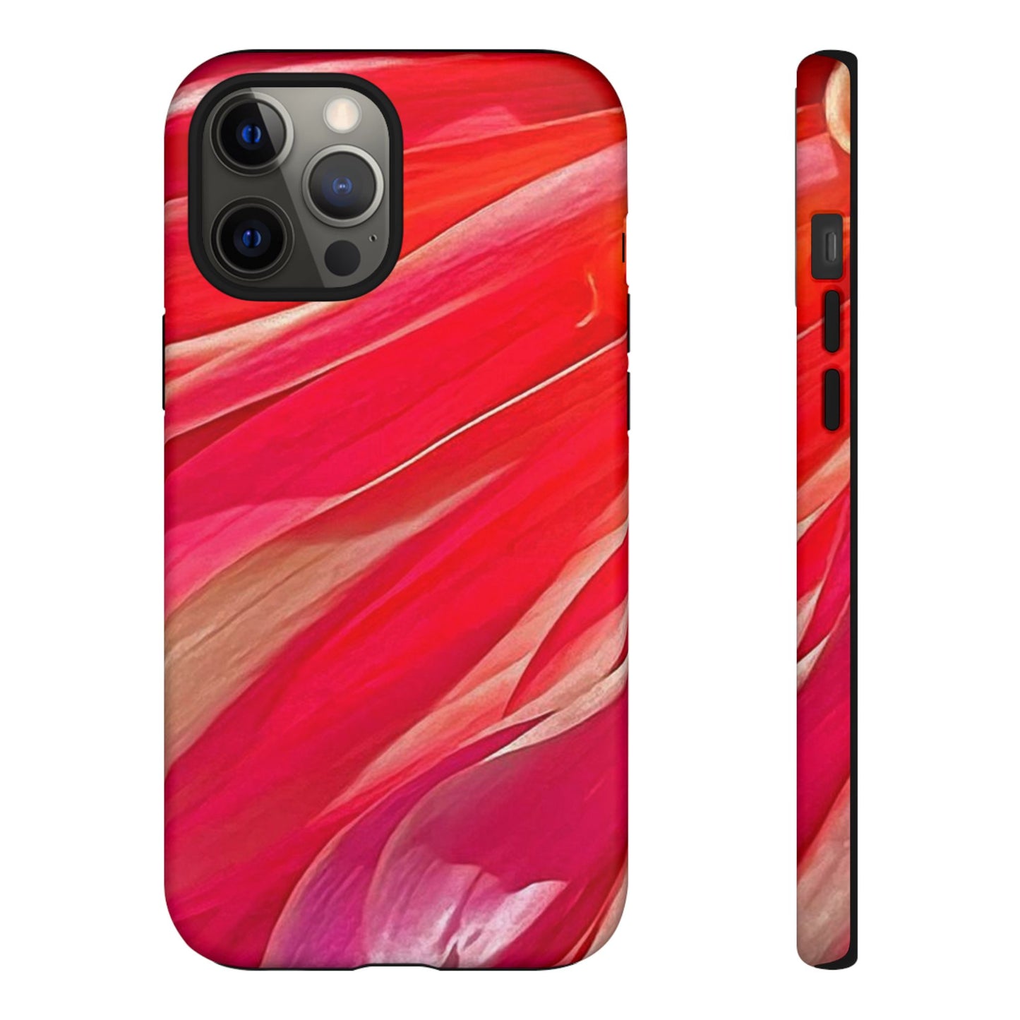 Ribbons of Color Floral Red Abstract Art Tough Phone Case for Apple iPhone, Samsung Galaxy, Google Pixel|Electronic Accessories|Great For Fall|Gifts|Nantucket