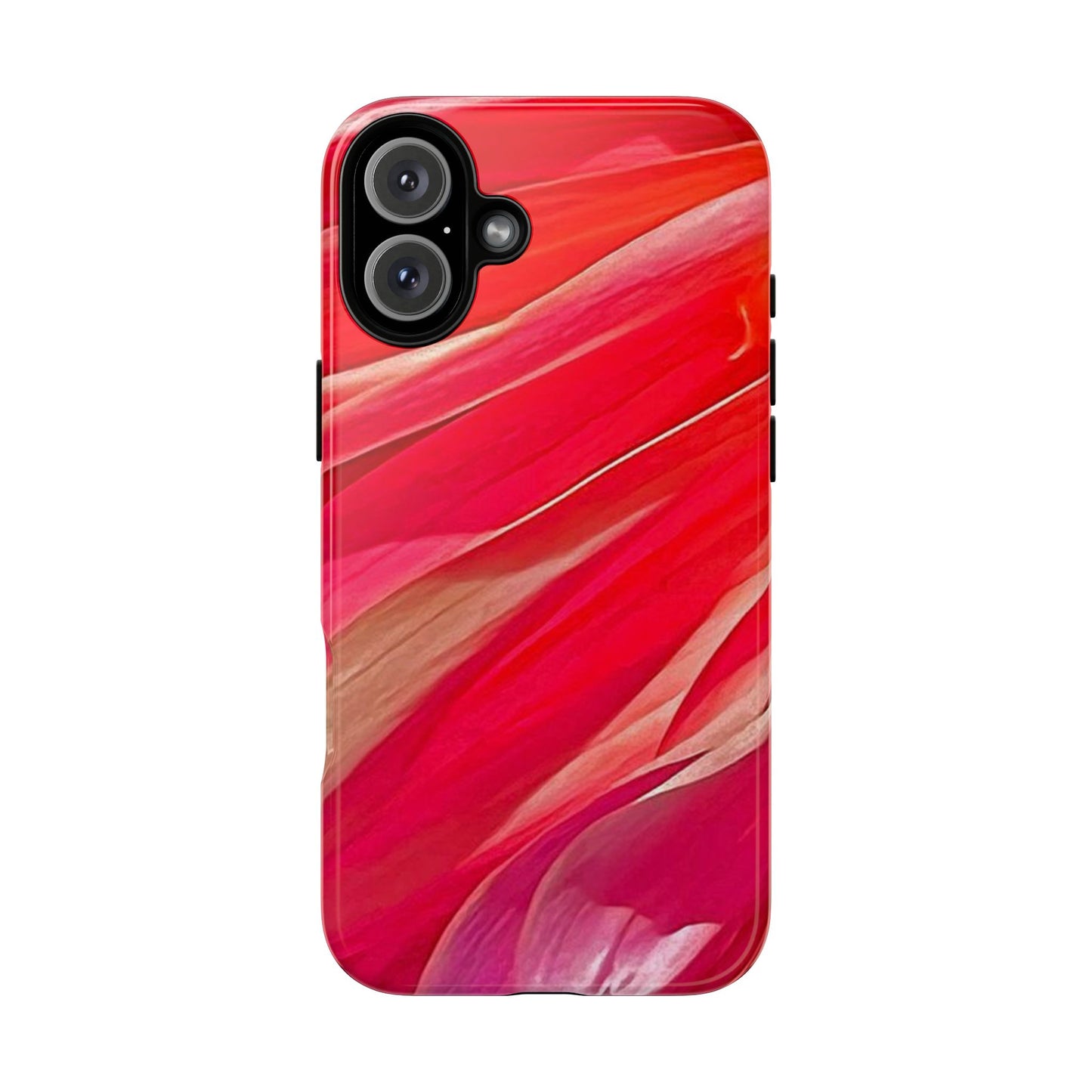 Ribbons of Color Floral Red Abstract Art Tough Phone Case for Apple iPhone, Samsung Galaxy, Google Pixel|Electronic Accessories|Great For Fall|Gifts|Nantucket