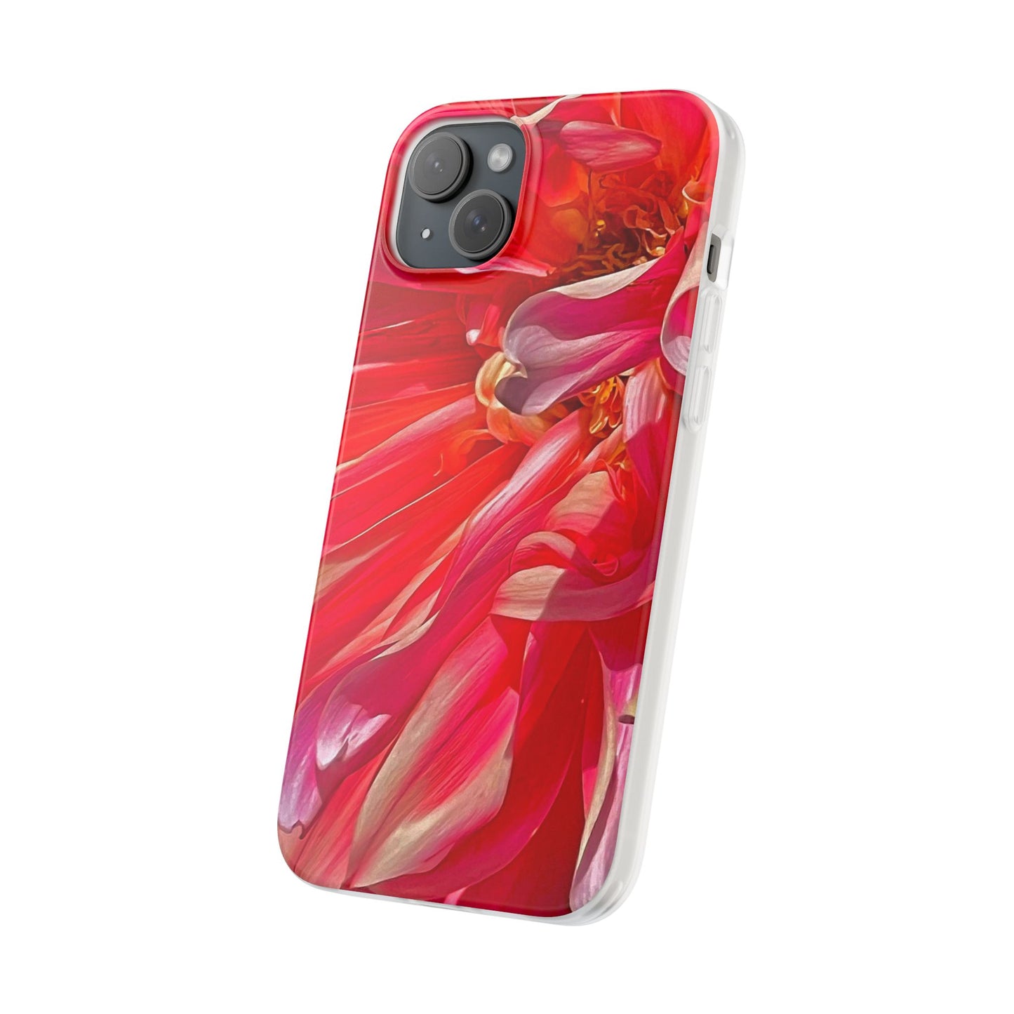 Ribbons of Color Flexi Floral iPhone Phone Case | Electronic Accessories| Orange-Red| Slim Fitting Case| Martha's Vineyard| Trendy