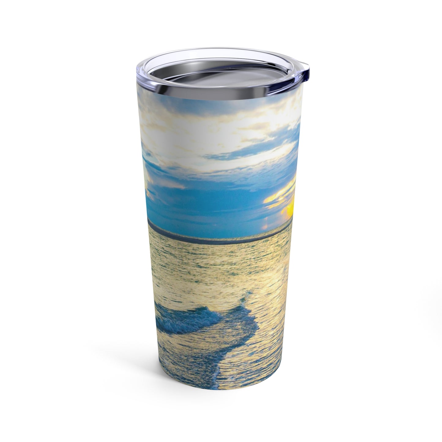 Blue Sea GlassTumbler 20oz Custom Tumbler 20oz Stainless Steel Travel Tumbler With Lid Vacuum-Insulated Tumbler