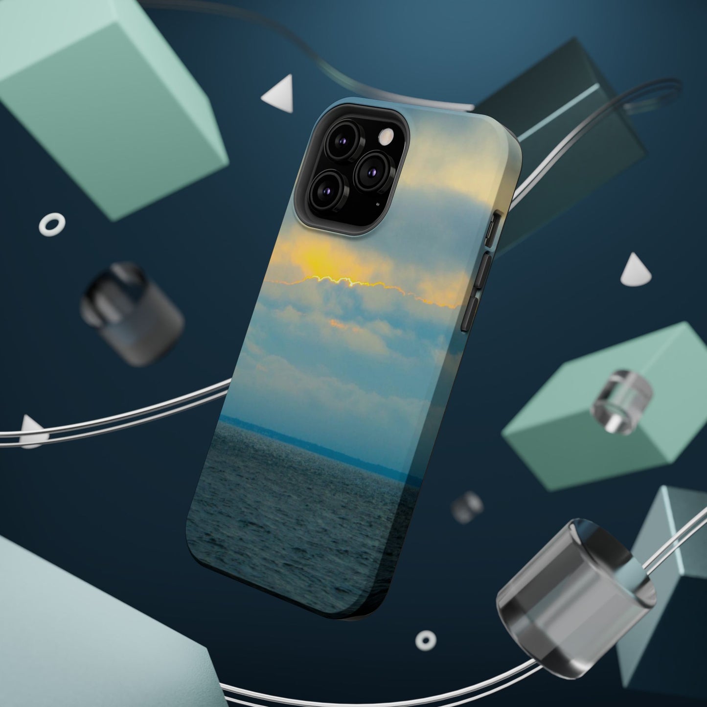 Baby Blues of Nantucket Sea Inspired MagSafe Tough Cases MagSafe Tough iPhone Cases|Durable and Flexible| Impact-resistant MagSafe|Electronic Accessories| Nantucket|Sunset