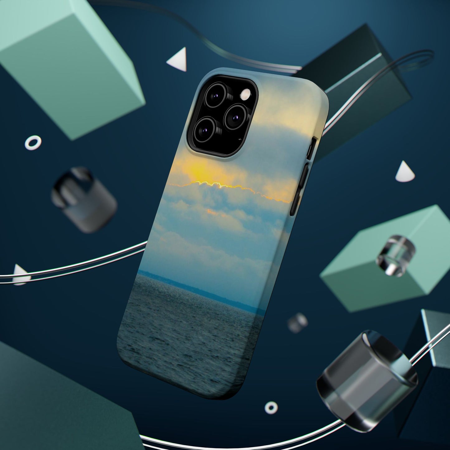 Baby Blues of Nantucket Sea Inspired MagSafe Tough Cases MagSafe Tough iPhone Cases|Durable and Flexible| Impact-resistant MagSafe|Electronic Accessories| Nantucket|Sunset