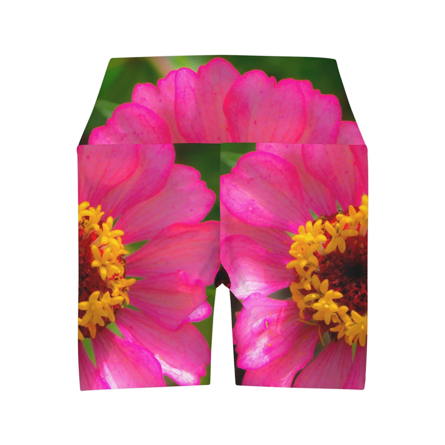 High Waisted Yoga Shorts| Floral Pink Yoga Shorts