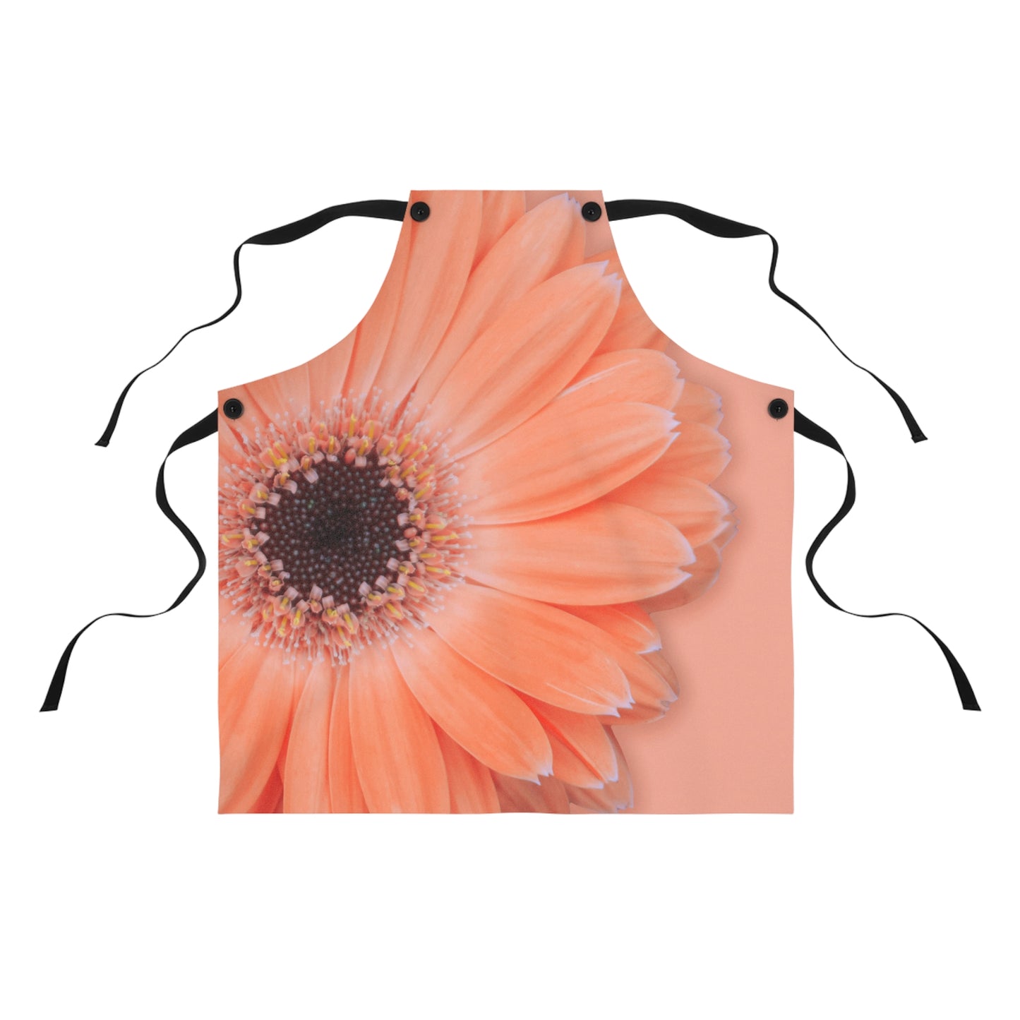 Peach Gerber Daisy Floral Kitchen Apron|Baking & Gardening Apron|Perfect Gift for Mother's Day|Cooking Accessories