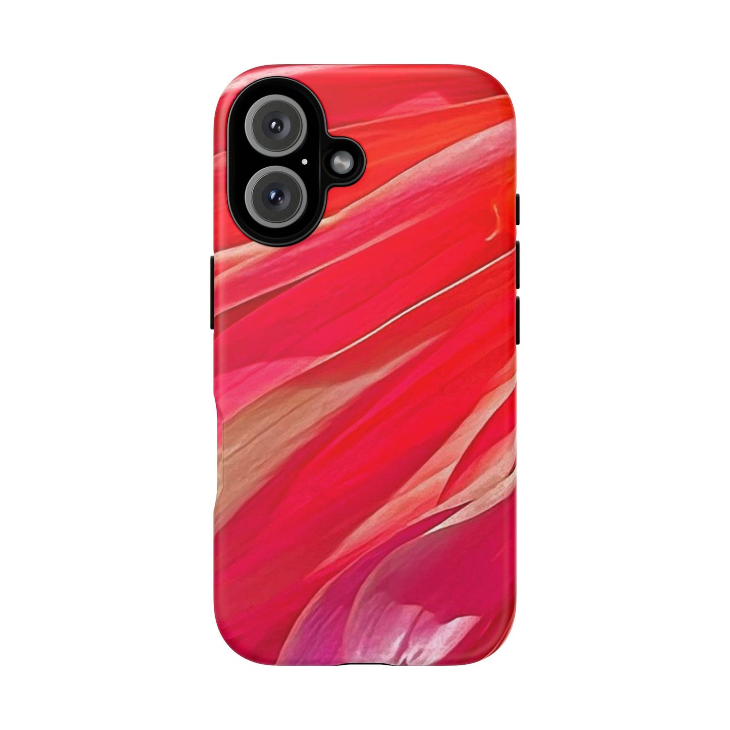 Ribbons of Color Floral Red Abstract Art Tough Phone Case for Apple iPhone, Samsung Galaxy, Google Pixel|Electronic Accessories|Great For Fall|Gifts|Nantucket