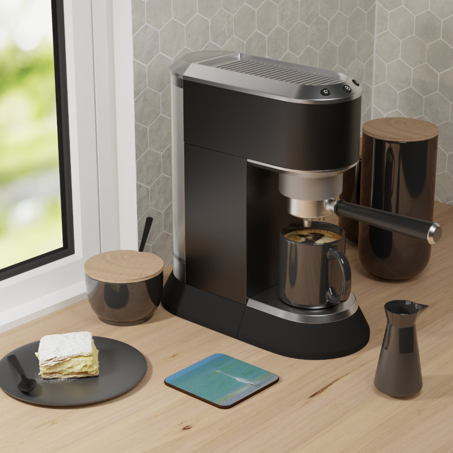 Snow Bird Crane Hardboard Back Coaster Stylish Bird Coaster Housewarming Gift Corporate Gift