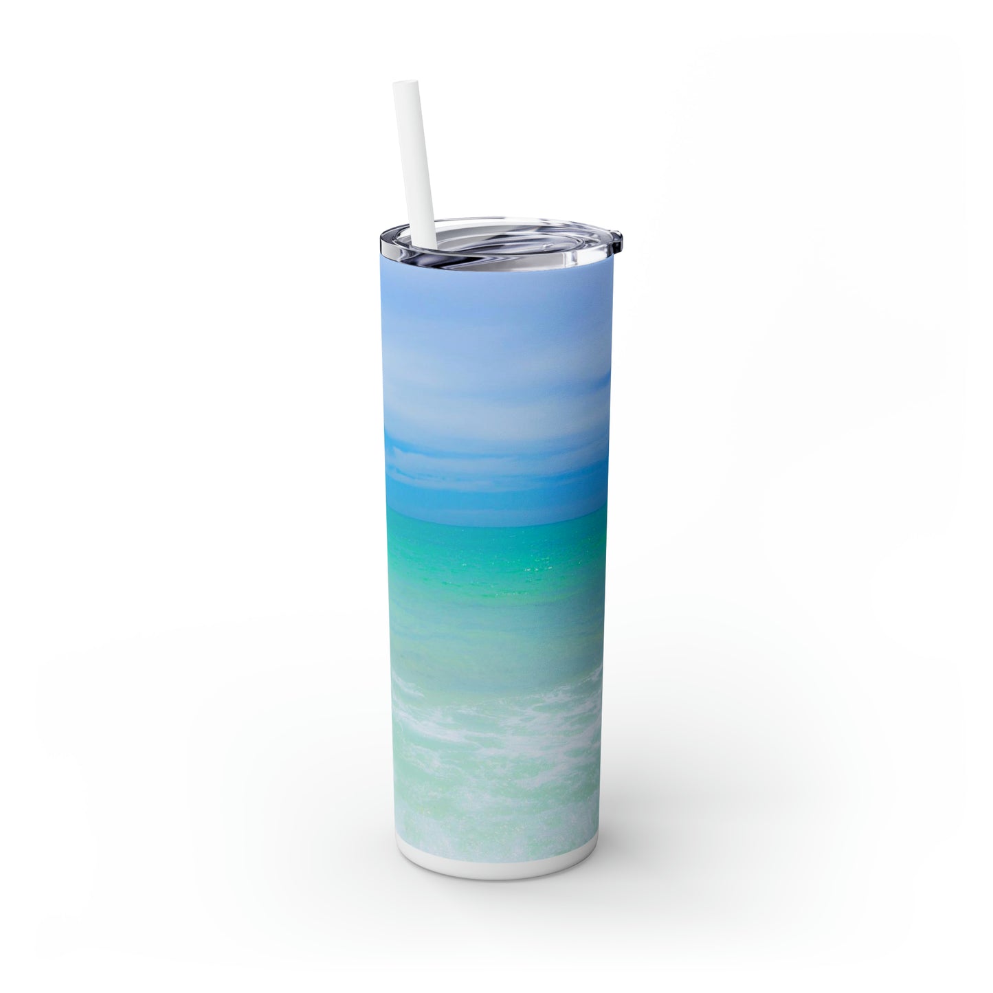 Cotten Candy Sky Skinny Tumbler with Straw, 20oz Hot and Cold Beverage Companion Drinkware Non-toxic Tumbler