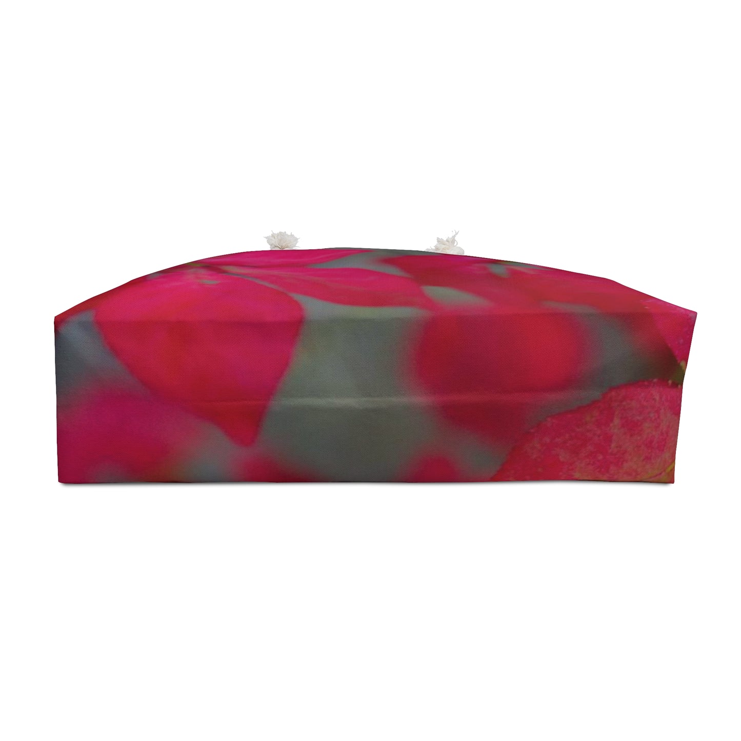 Red Floral Weekender Bag Durable Wide-mouthed Travel Beach Bag with Rope Handles Flower Power