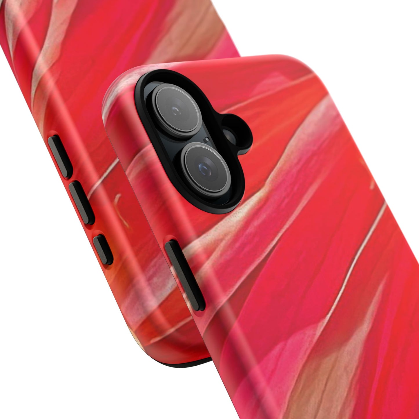 Ribbons of Color Floral Red Abstract Art Tough Phone Case for Apple iPhone, Samsung Galaxy, Google Pixel|Electronic Accessories|Great For Fall|Gifts|Nantucket