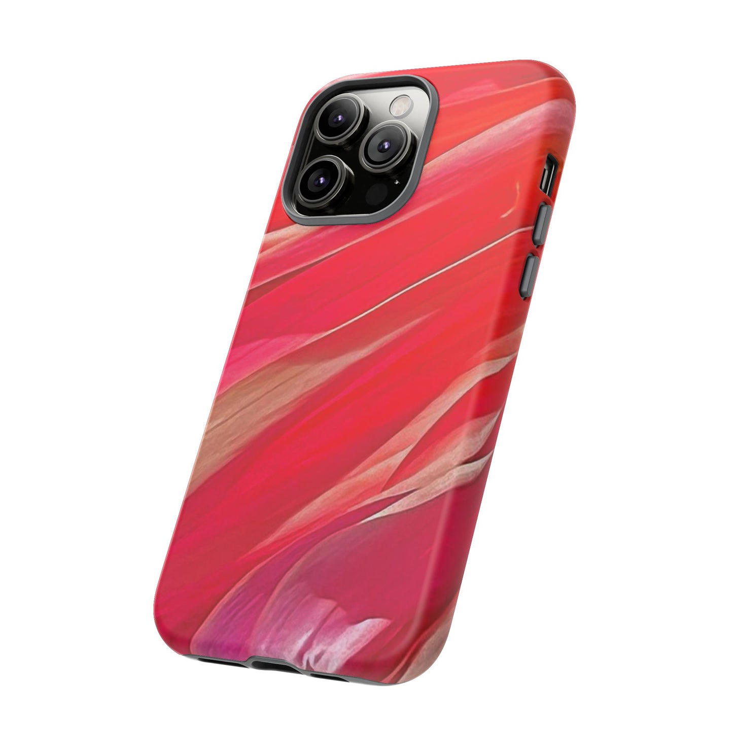 Ribbons of Color Floral Red Abstract Art Tough Phone Case for Apple iPhone, Samsung Galaxy, Google Pixel|Electronic Accessories|Great For Fall|Gifts|Nantucket