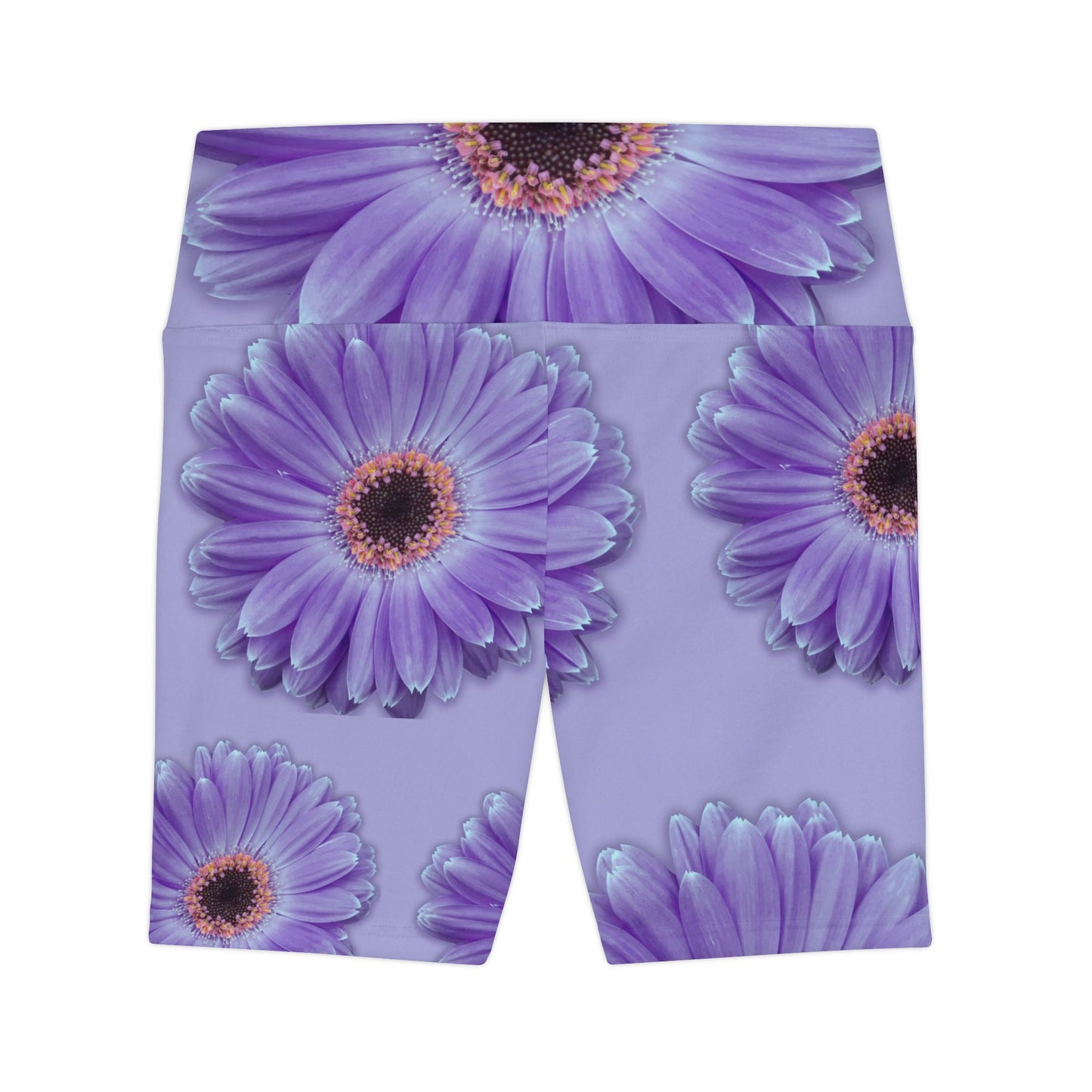 Lilac Floral Yoga Exercise Shorts for Women