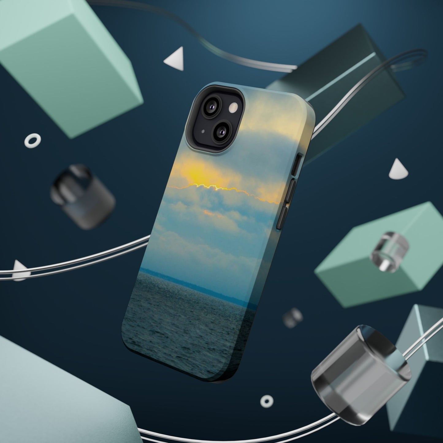 Baby Blues of Nantucket Sea Inspired MagSafe Tough Cases MagSafe Tough iPhone Cases|Durable and Flexible| Impact-resistant MagSafe|Electronic Accessories| Nantucket|Sunset