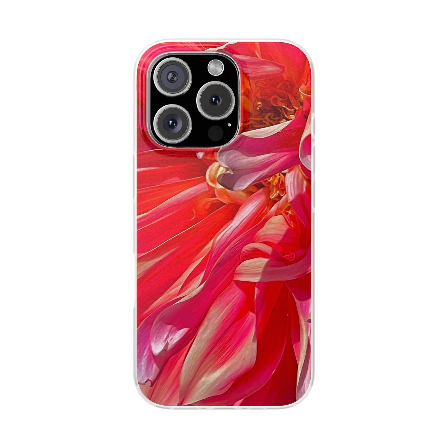 Ribbons of Color Flexi Floral iPhone Phone Case | Electronic Accessories| Orange-Red| Slim Fitting Case| Martha's Vineyard| Trendy