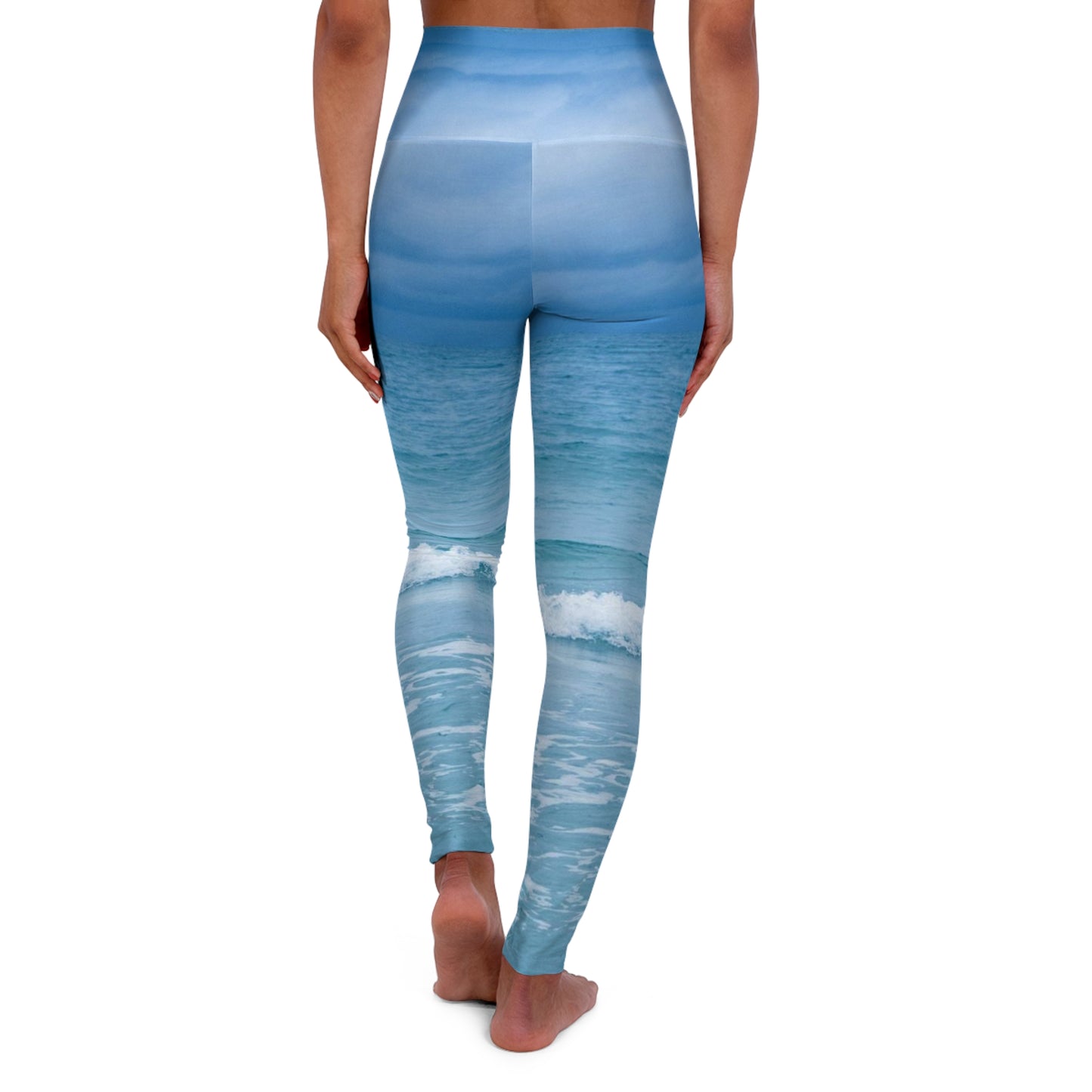 High Waisted Yoga Pants | Skinny Fit Sea Inspired Yoga Leggings|AOP
