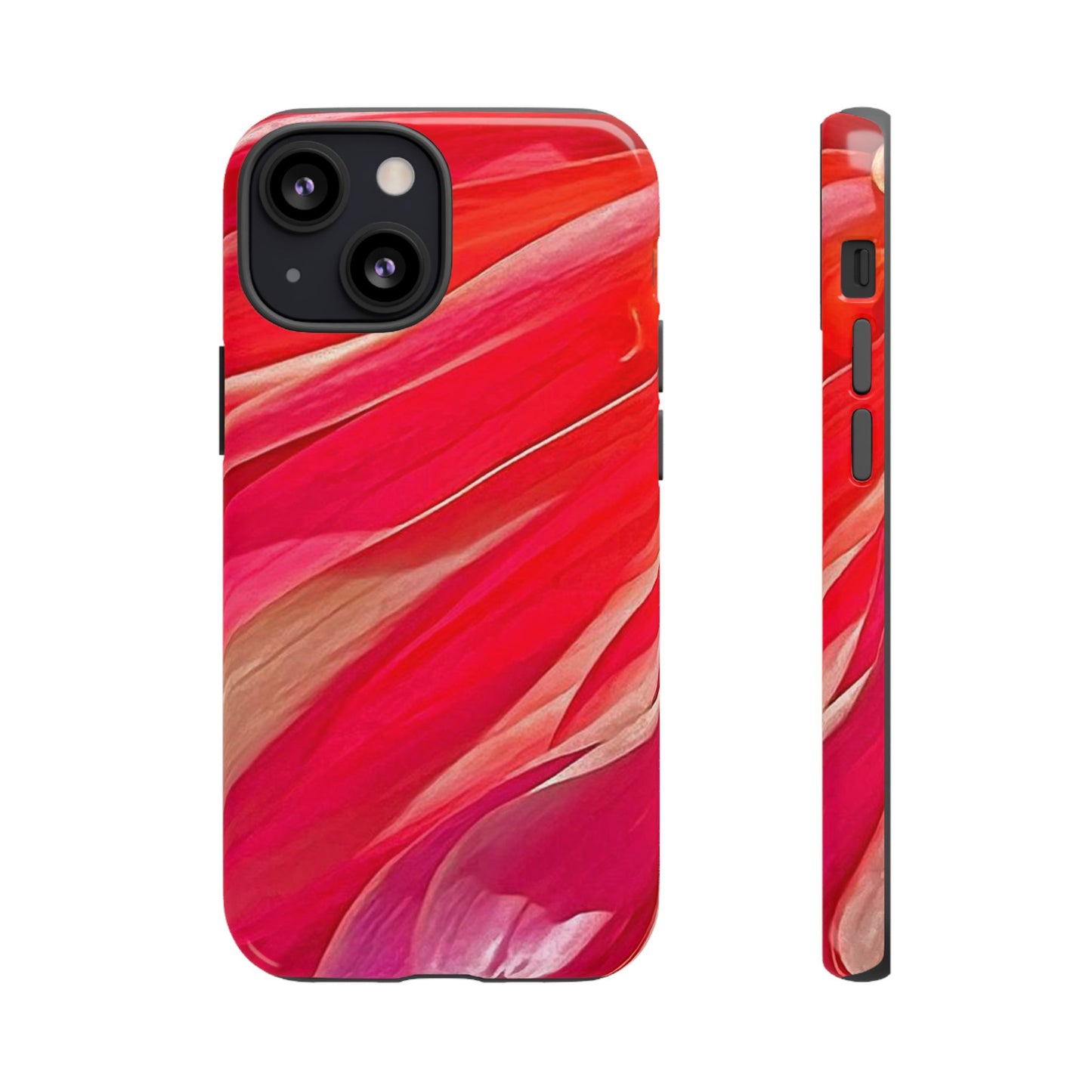 Ribbons of Color Floral Red Abstract Art Tough Phone Case for Apple iPhone, Samsung Galaxy, Google Pixel|Electronic Accessories|Great For Fall|Gifts|Nantucket