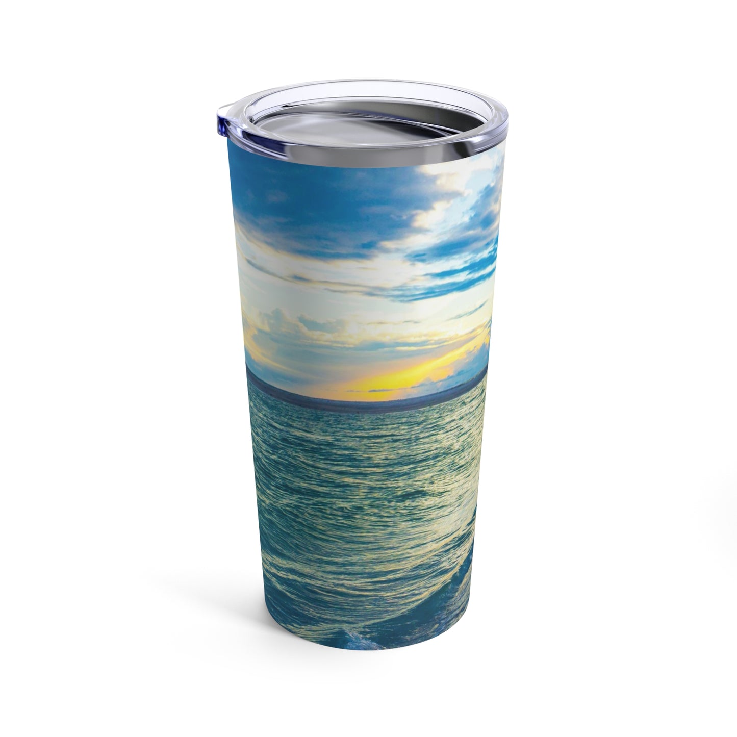 Blue Sea GlassTumbler 20oz Custom Tumbler 20oz Stainless Steel Travel Tumbler With Lid Vacuum-Insulated Tumbler