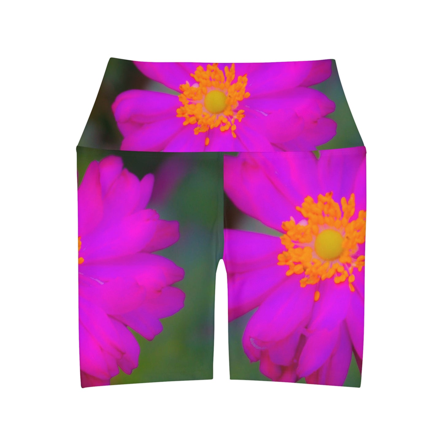 High Waisted Yoga Shorts|Floral Yoga Shorts|Pink