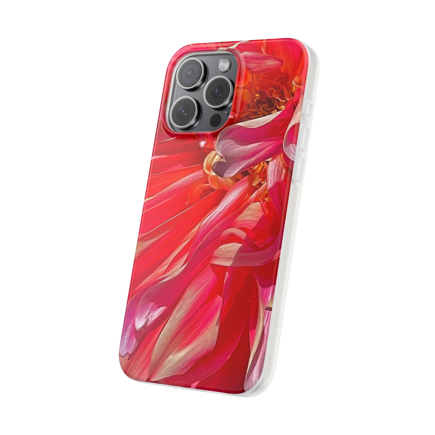 Ribbons of Color Flexi Floral iPhone Phone Case | Electronic Accessories| Orange-Red| Slim Fitting Case| Martha's Vineyard| Trendy